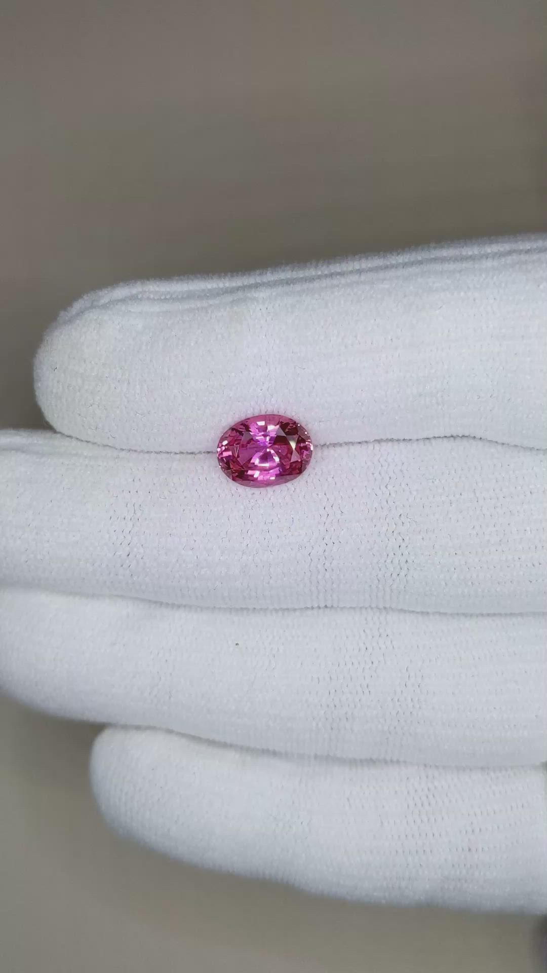 3.03 Ct. Pink Sapphire from Ceylon (Sri Lanka) Size Video
