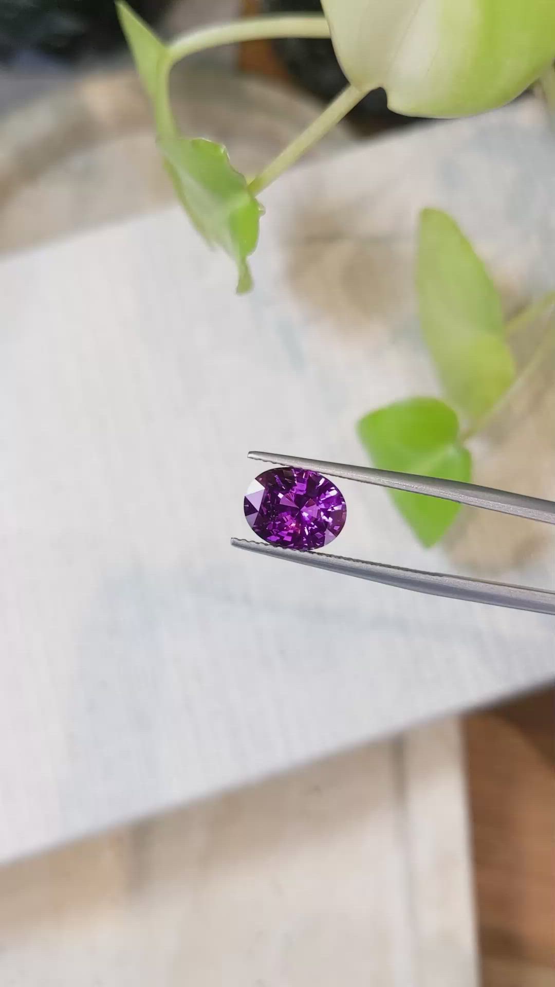 3.09 Ct. Purple Sapphire from Ceylon (Sri Lanka) Size Video