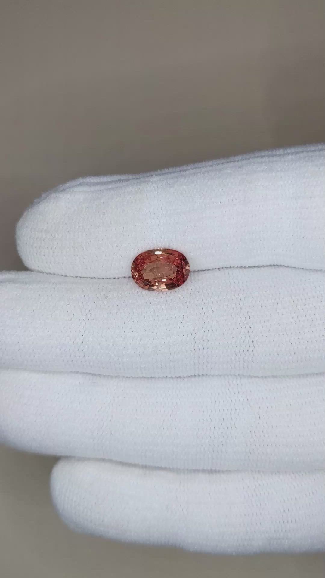 3.07 Ct. Padparadscha Sapphire from Ceylon (Sri Lanka) Size Video