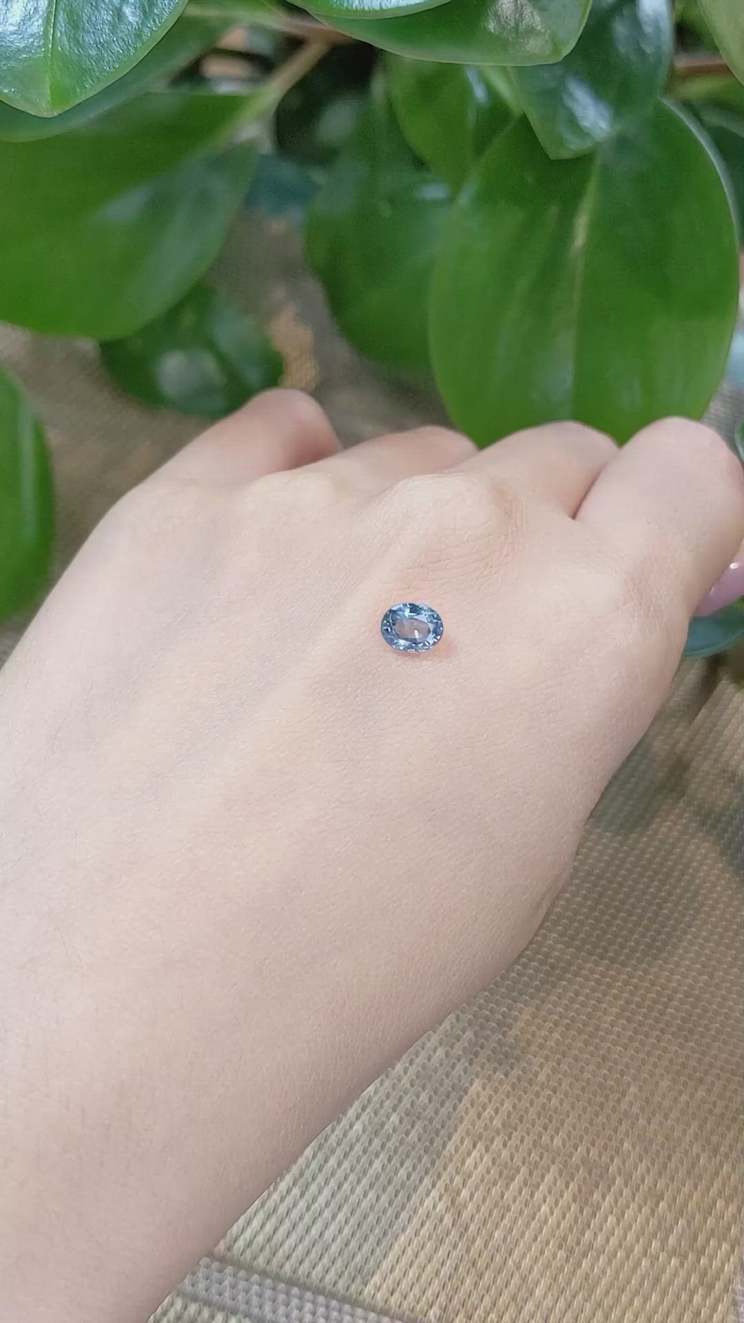 1.30 Ct. Greenish Blue Sapphire from Montana Size Video