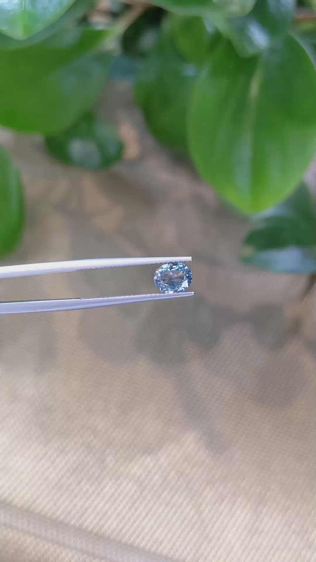 1.30 Ct. Greenish Blue Sapphire from Montana Size Video