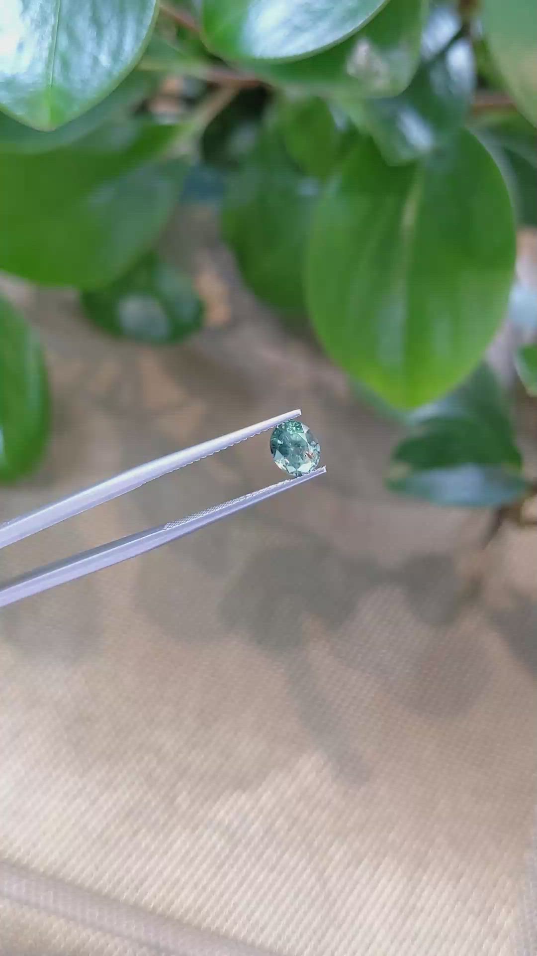 1.17 Ct. Bluish Green Sapphire from Montana Size Video