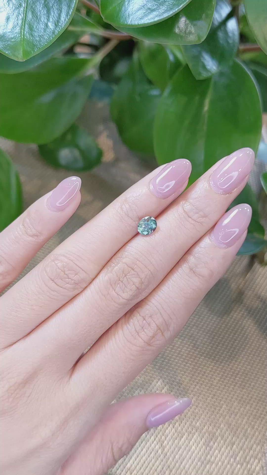 1.17 Ct. Bluish Green Sapphire from Montana Size Video