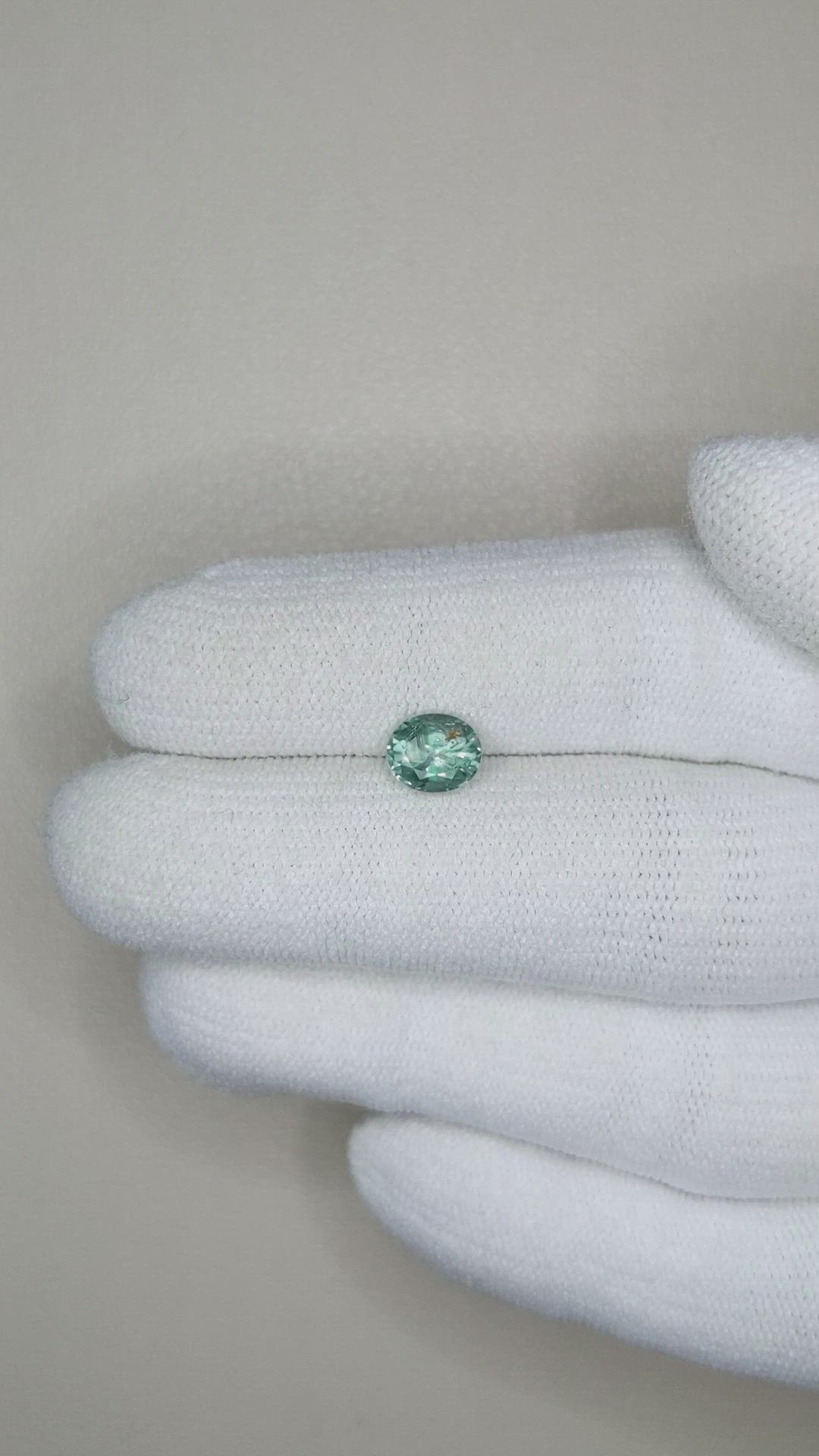 1.17 Ct. Bluish Green Sapphire from Montana Size Video