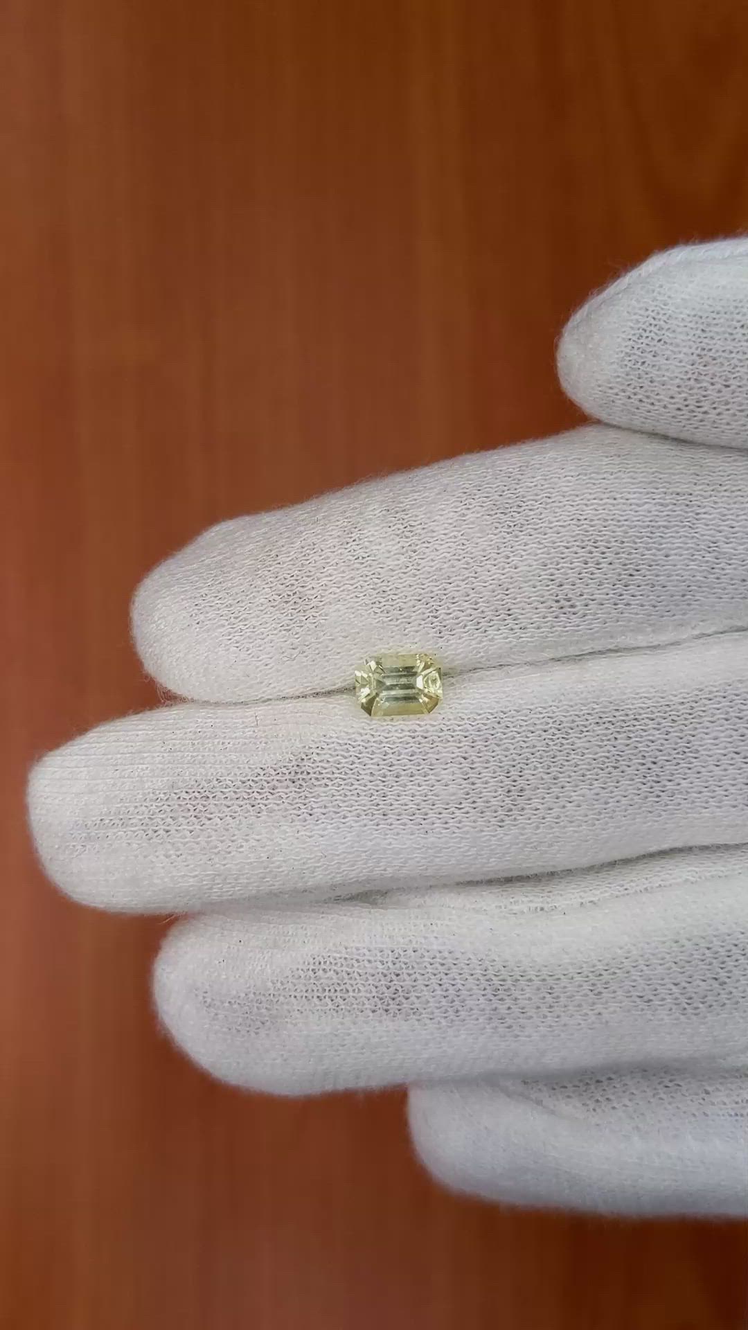 0.83 Ct. Yellow Sapphire from Ceylon (Sri Lanka) Size Video