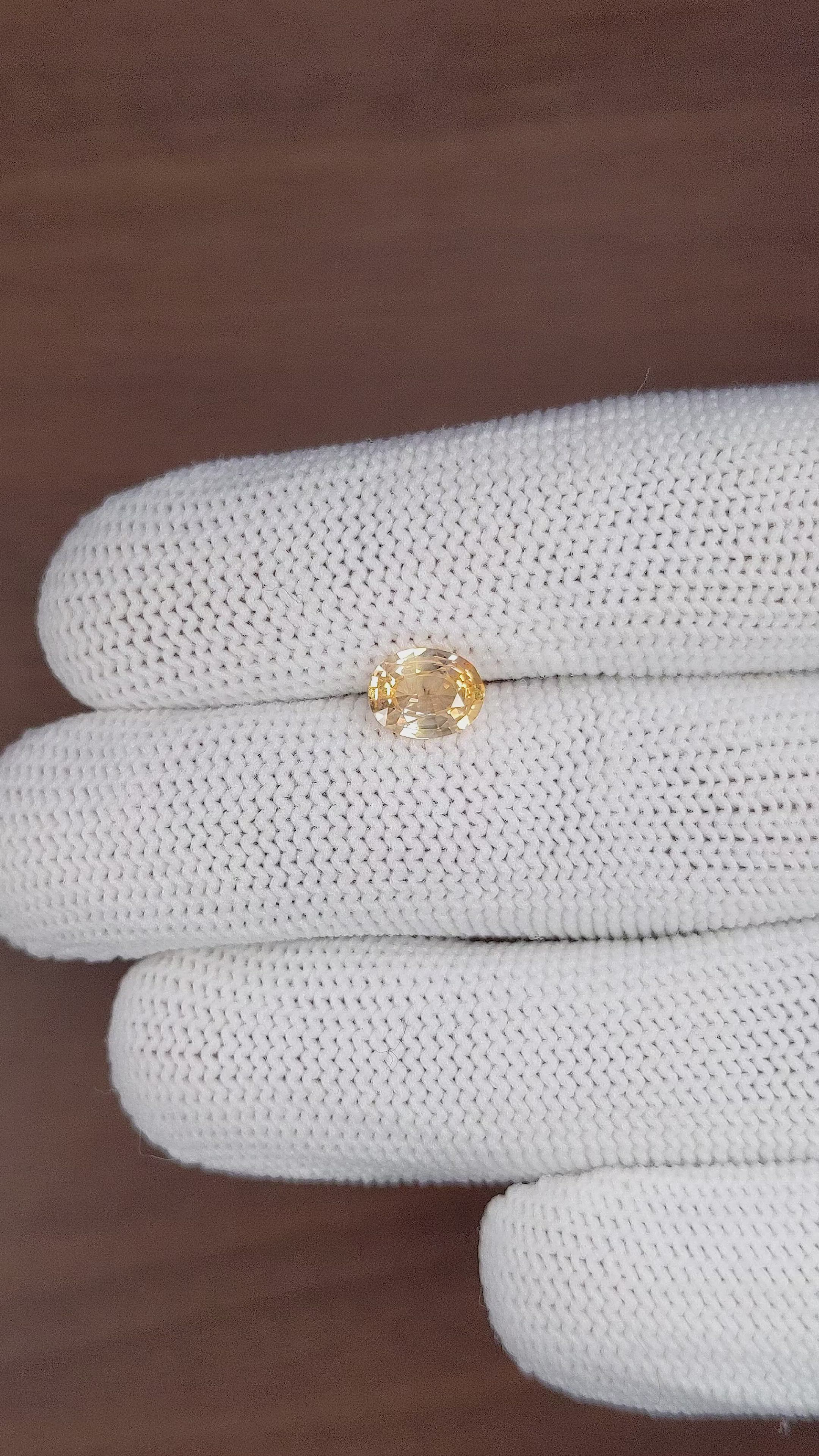 1.20 Ct. Orangish Yellow Sapphire from Madagascar Size Video