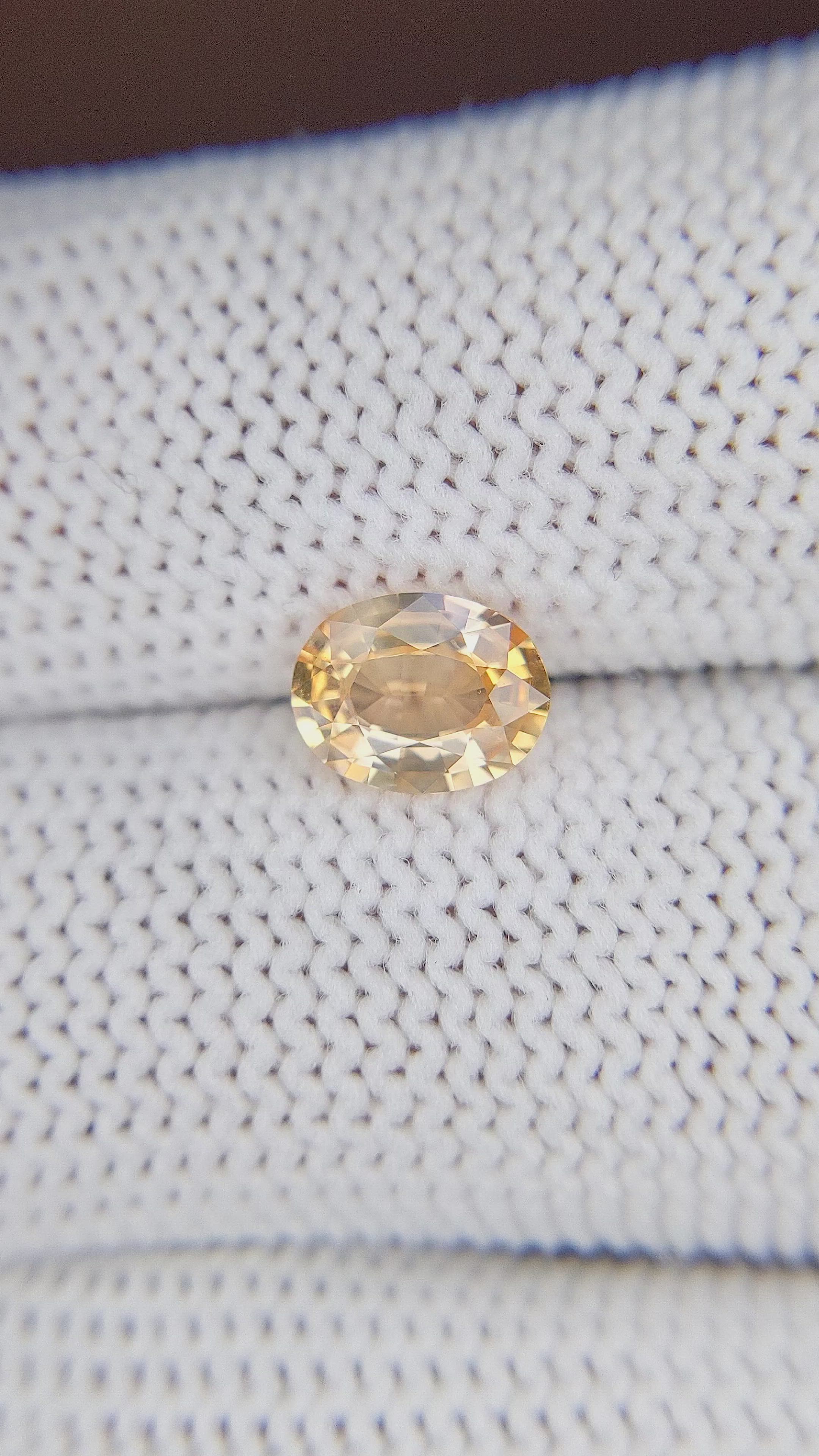 1.20 Ct. Orangish Yellow Sapphire from Madagascar Size Video