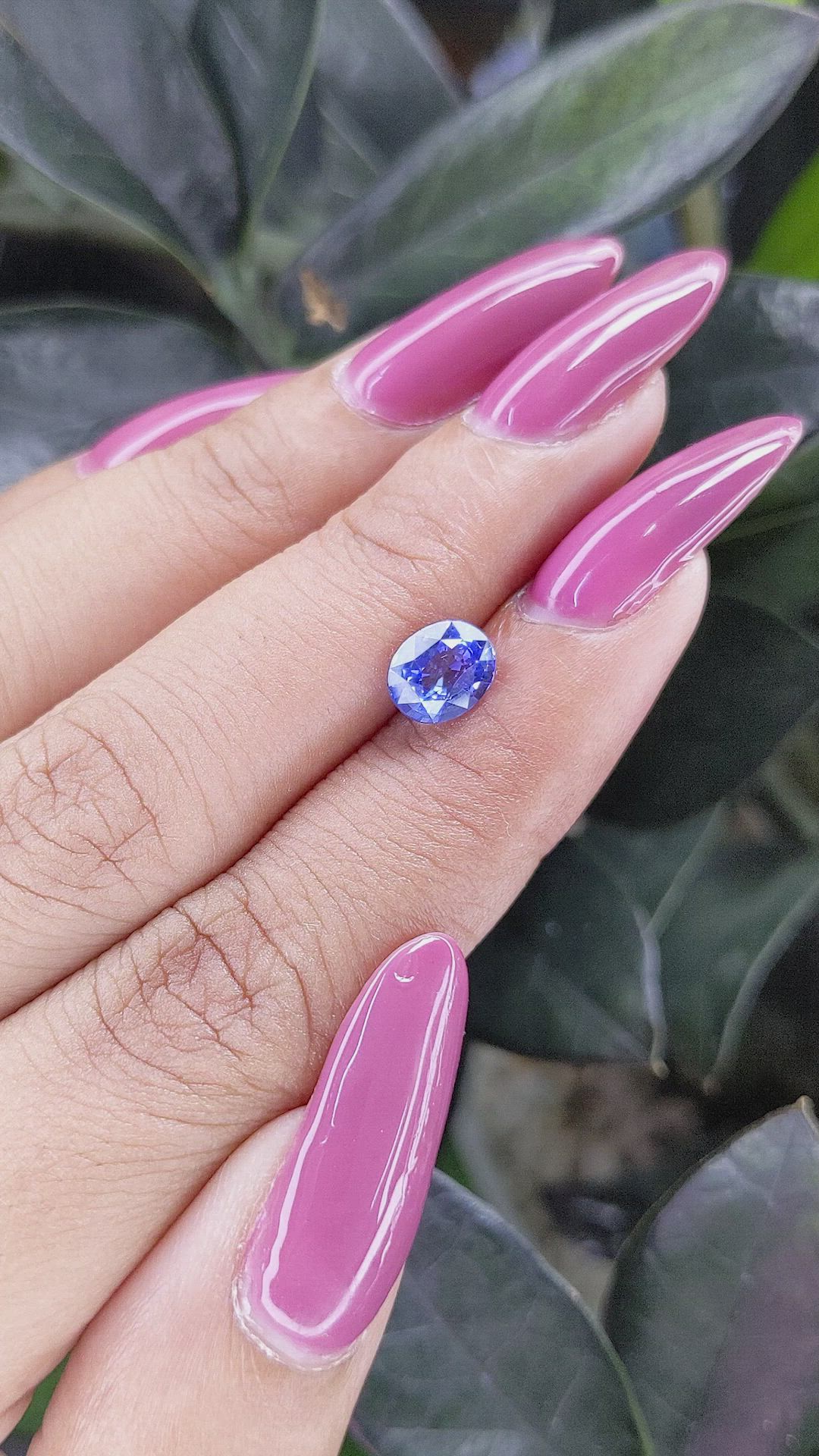 1.54 Ct. Purplish Blue Sapphire from Ceylon (Sri Lanka) Size Video