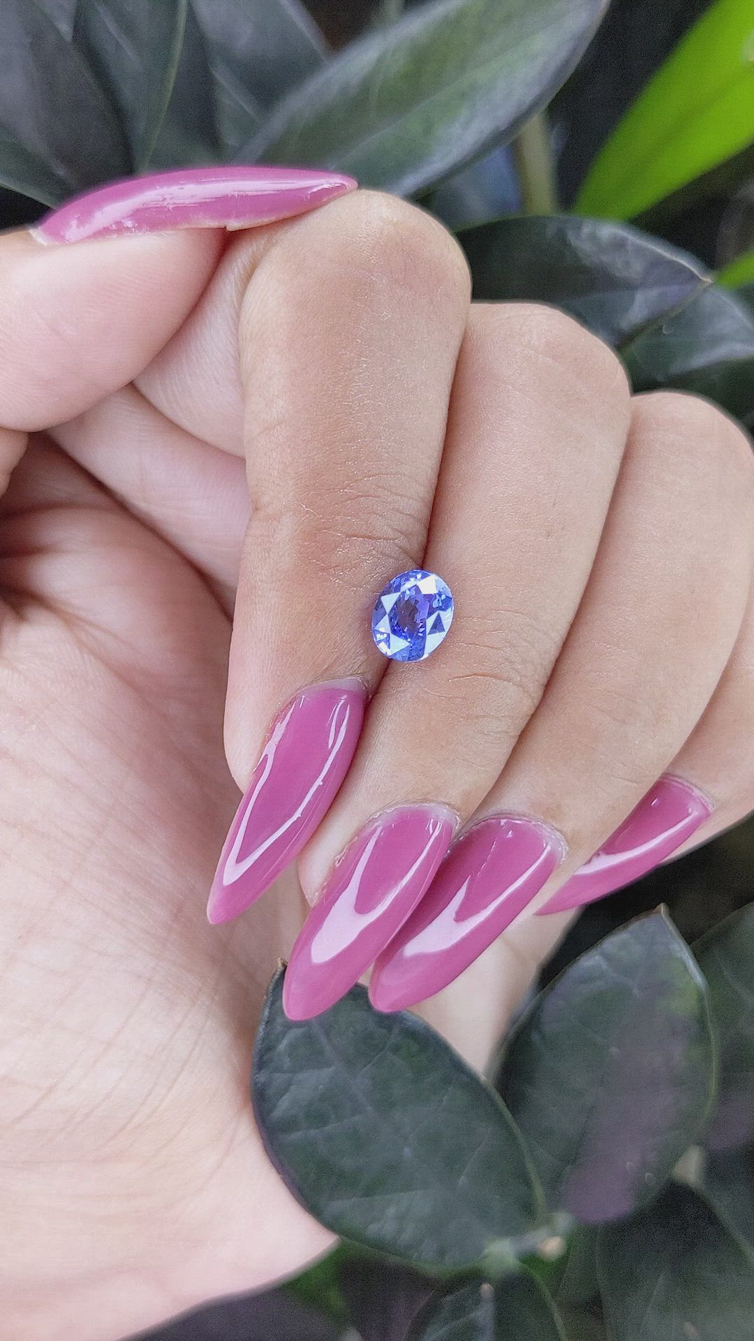 1.54 Ct. Purplish Blue Sapphire from Ceylon (Sri Lanka) Size Video