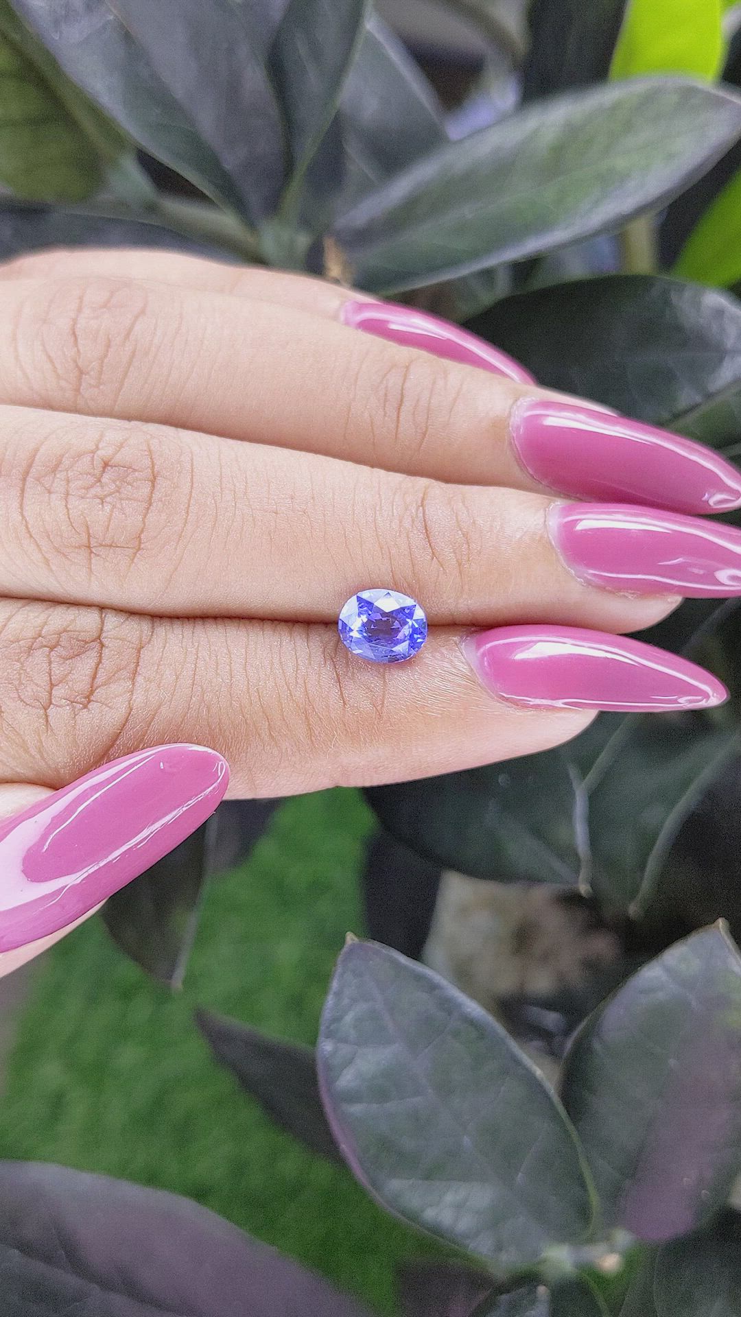 1.54 Ct. Purplish Blue Sapphire from Ceylon (Sri Lanka) Size Video