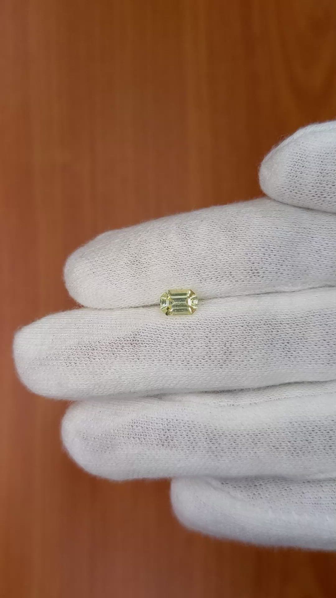 0.81 Ct. Yellow Sapphire from Ceylon (Sri Lanka) Size Video