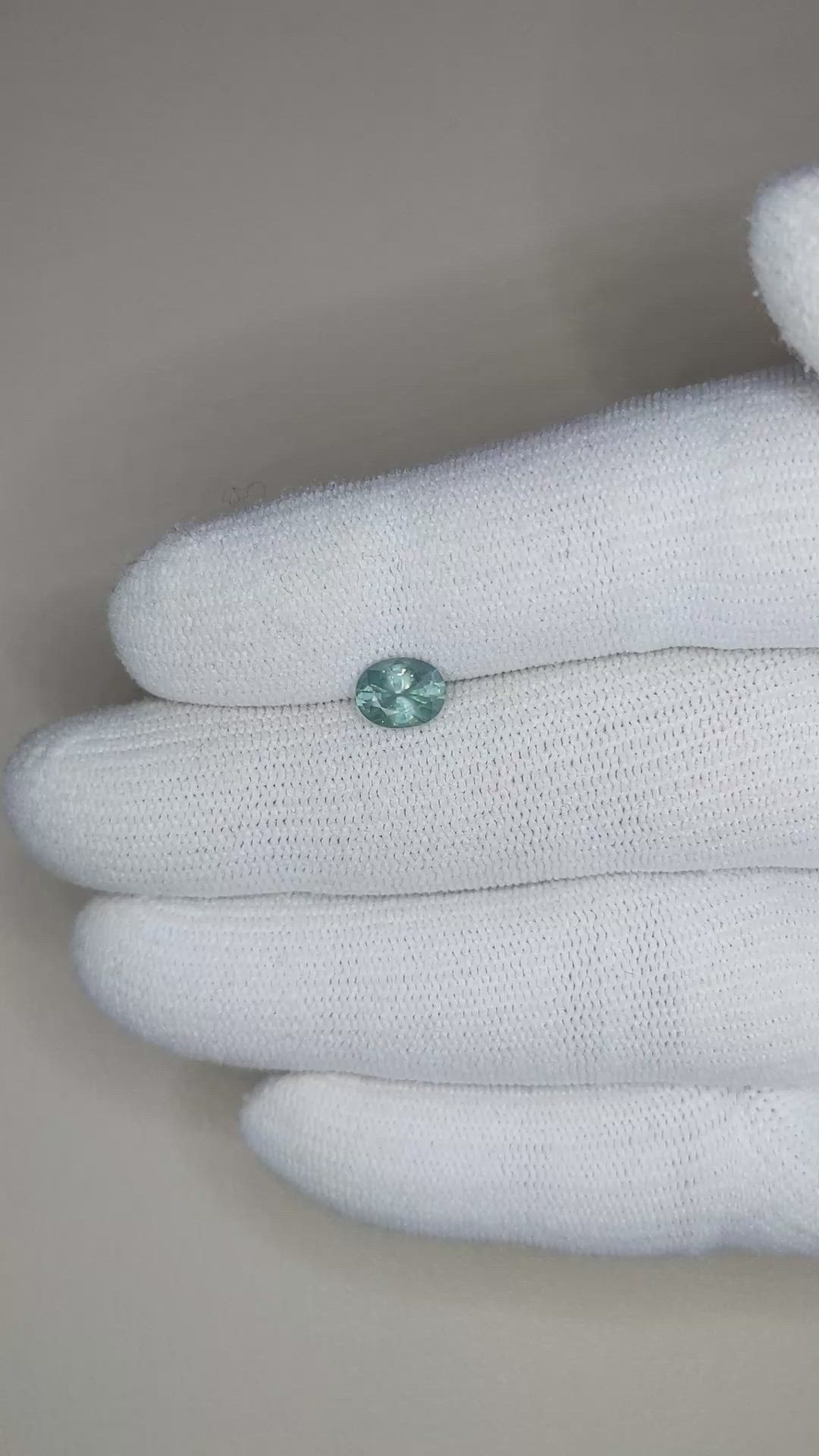 1.29 Ct. Greenish Blue Sapphire from Montana Size Video