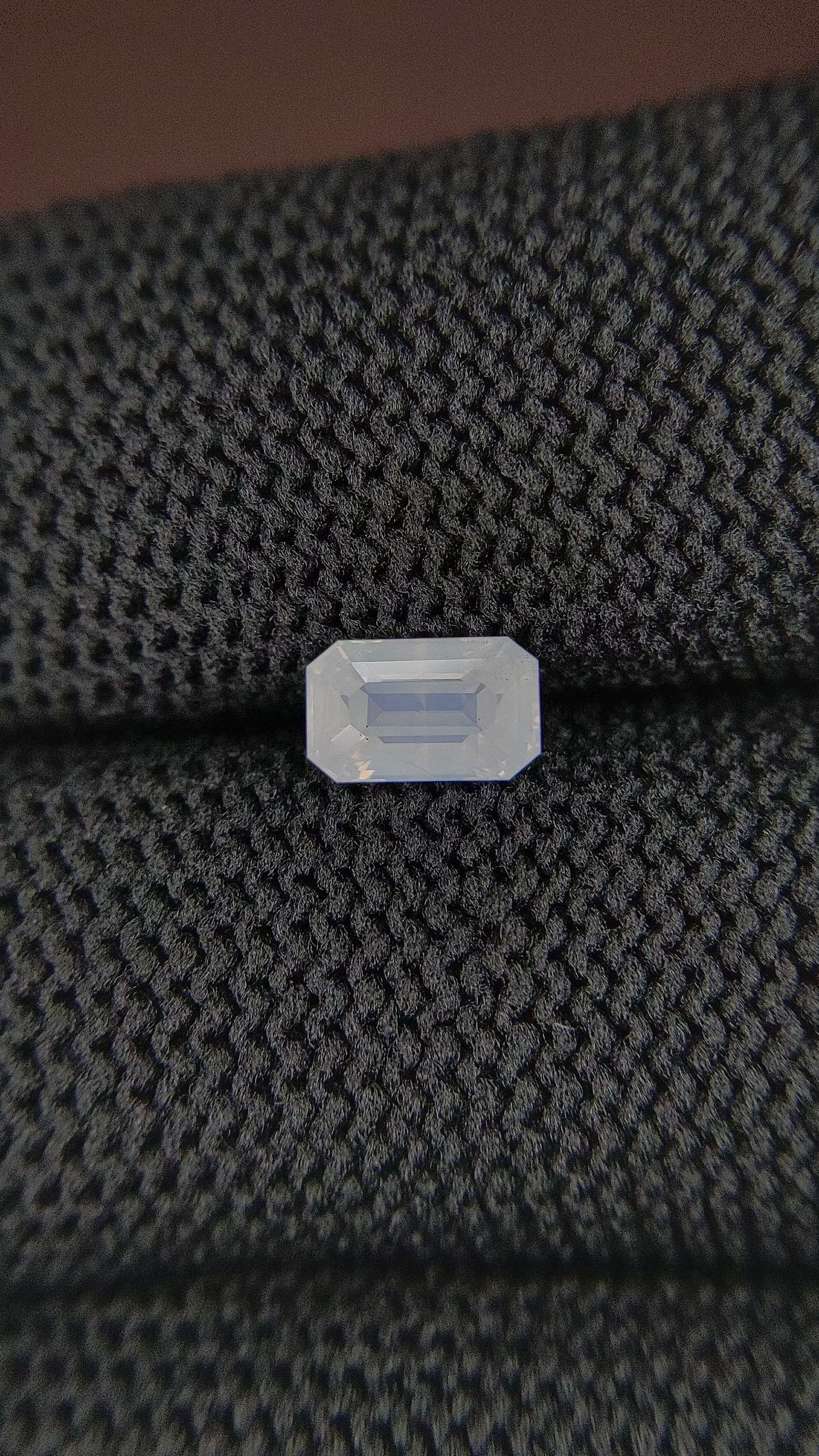 1.07 Ct. White Sapphire from Ceylon (Sri Lanka) Size Video