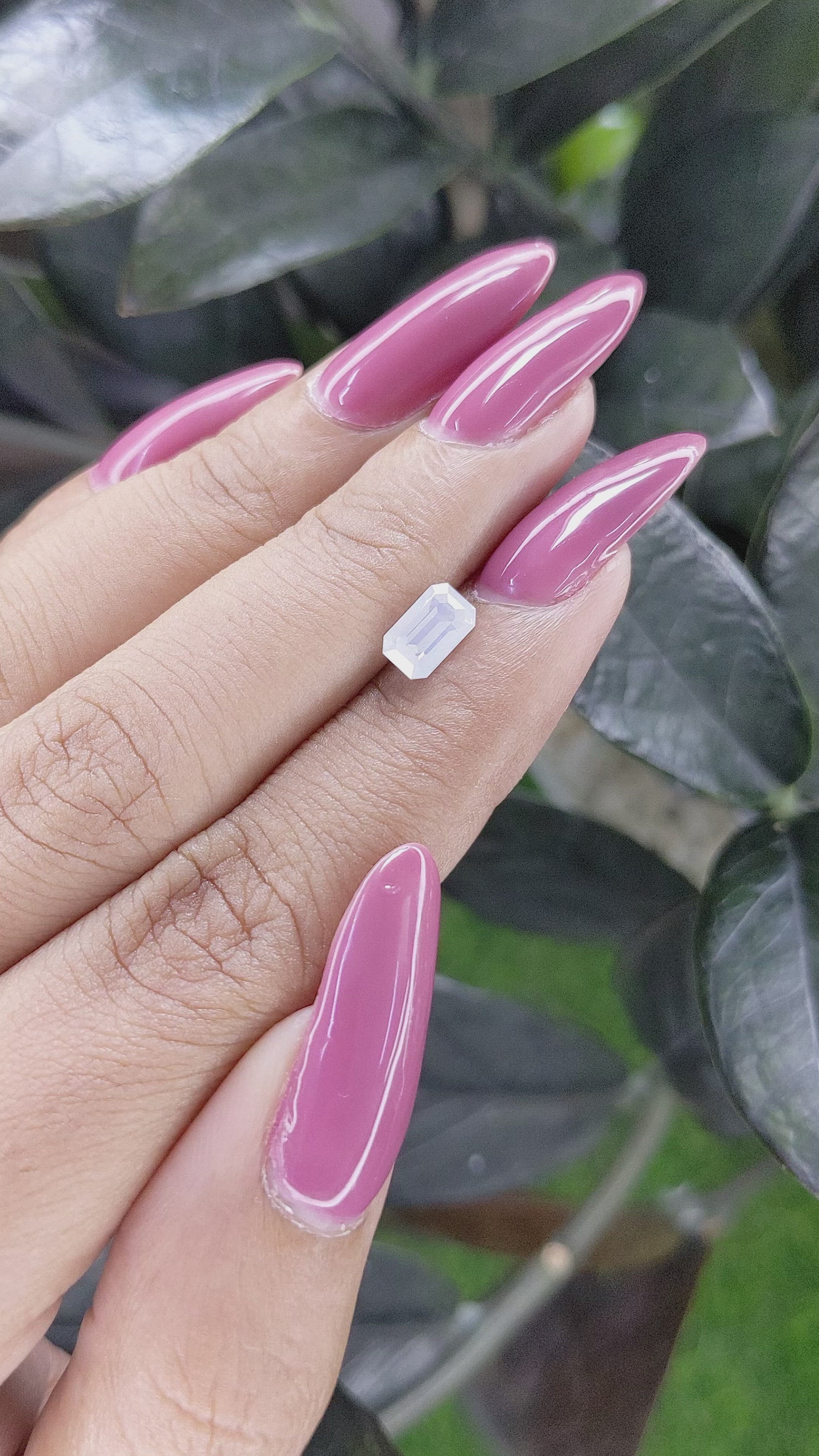 1.07 Ct. White Sapphire from Ceylon (Sri Lanka) Size Video