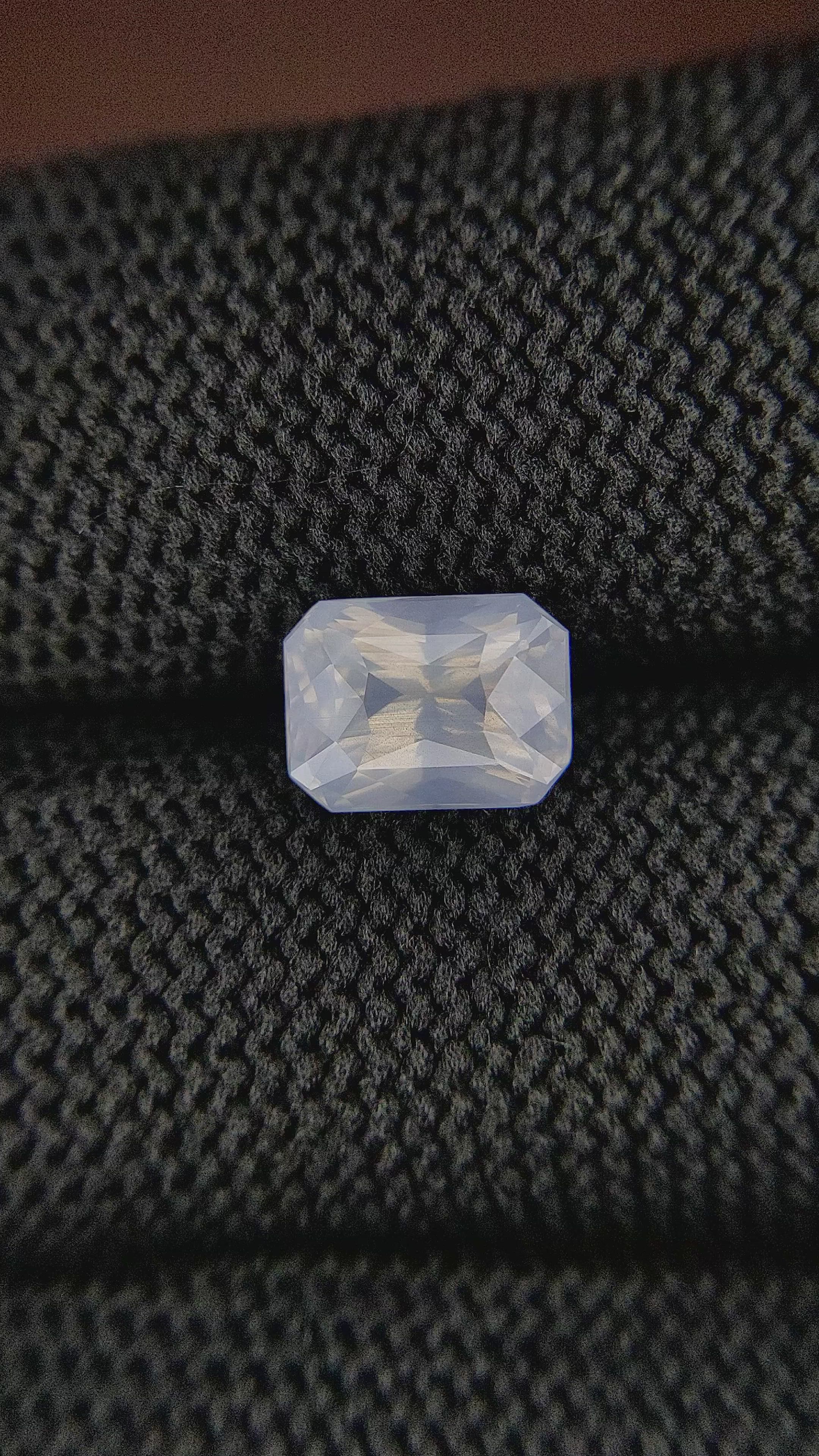 2.51 Ct. White Sapphire from Ceylon (Sri Lanka) Size Video