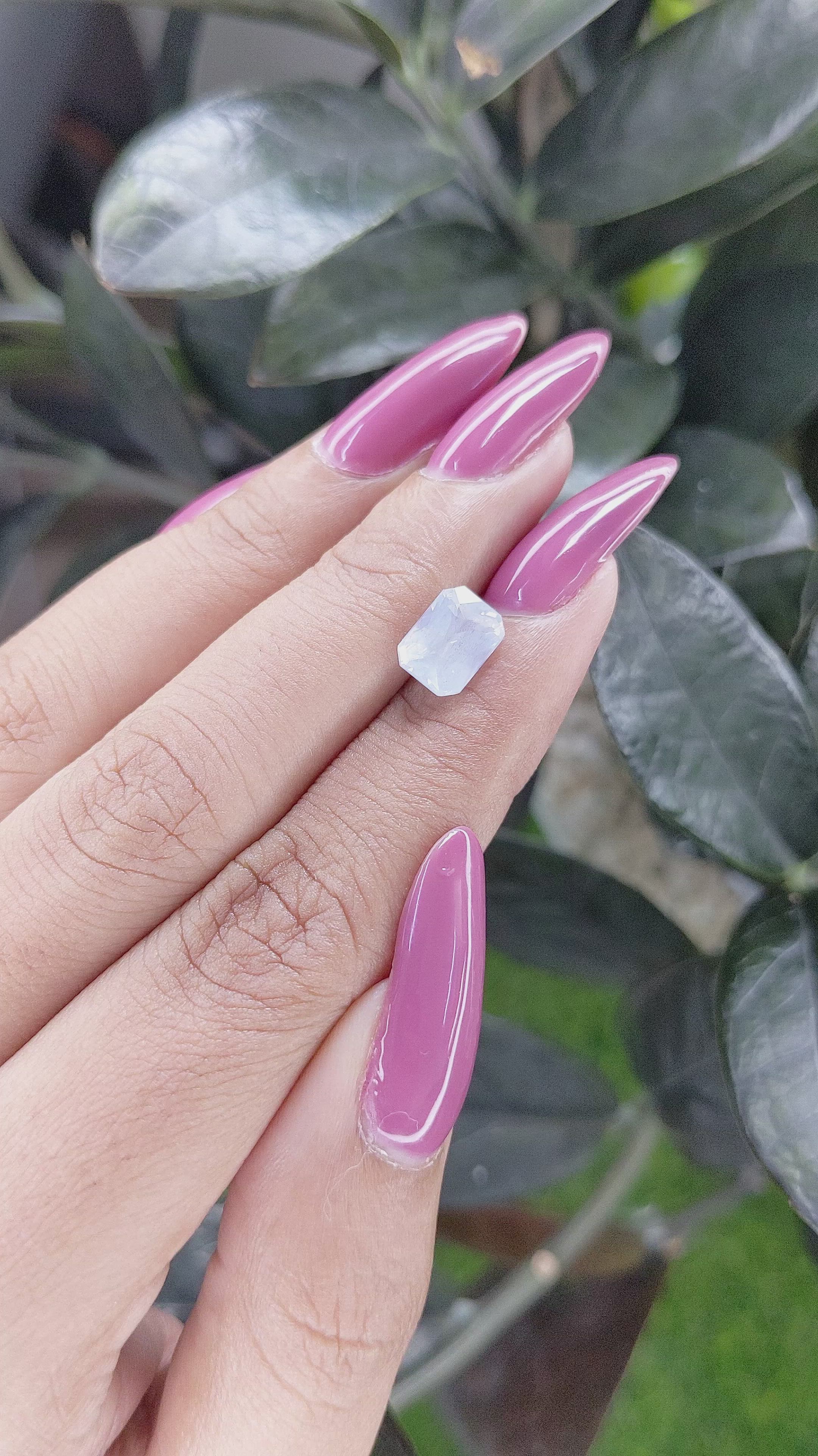 2.51 Ct. White Sapphire from Ceylon (Sri Lanka) Size Video