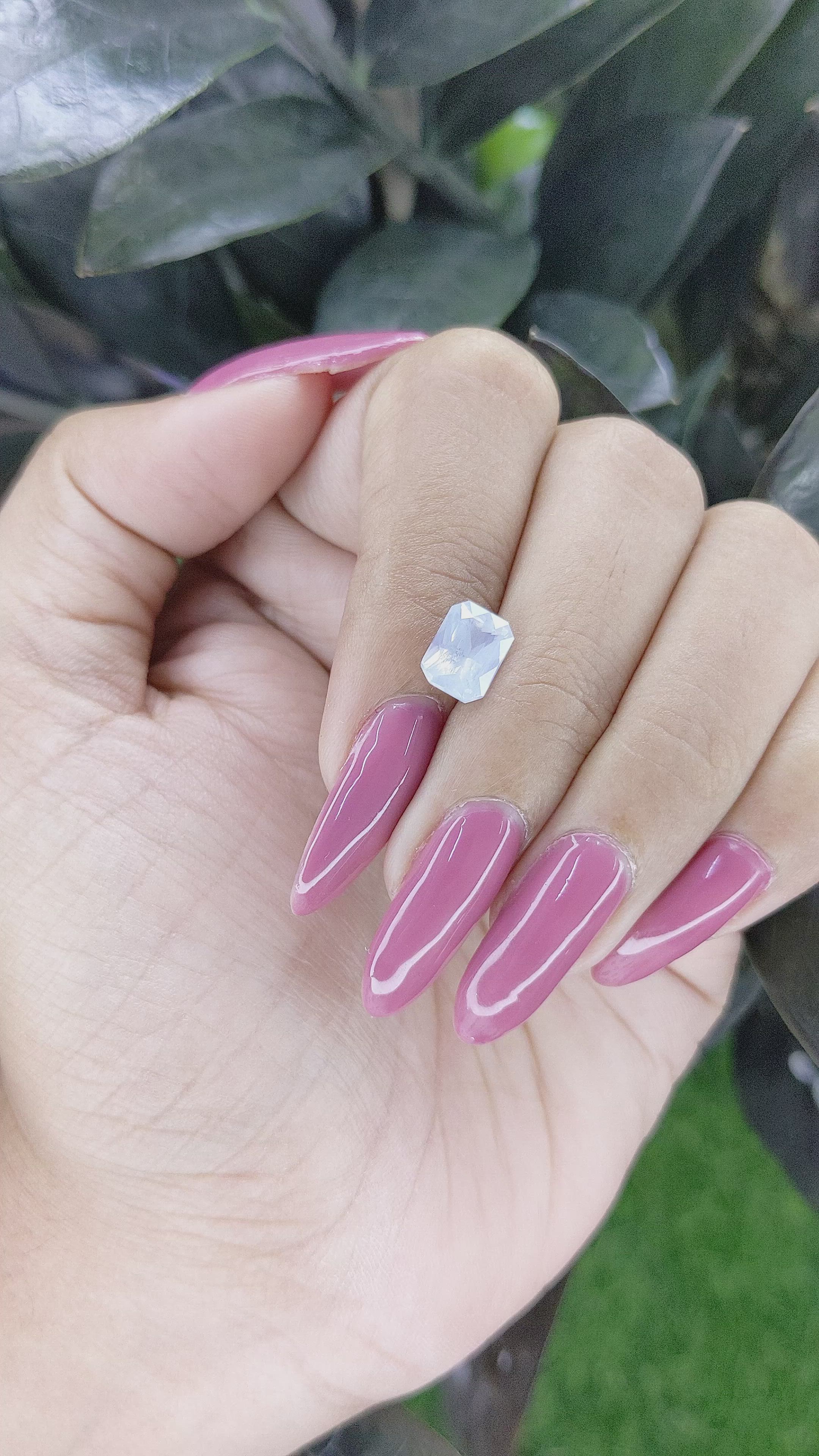 2.51 Ct. White Sapphire from Ceylon (Sri Lanka) Size Video