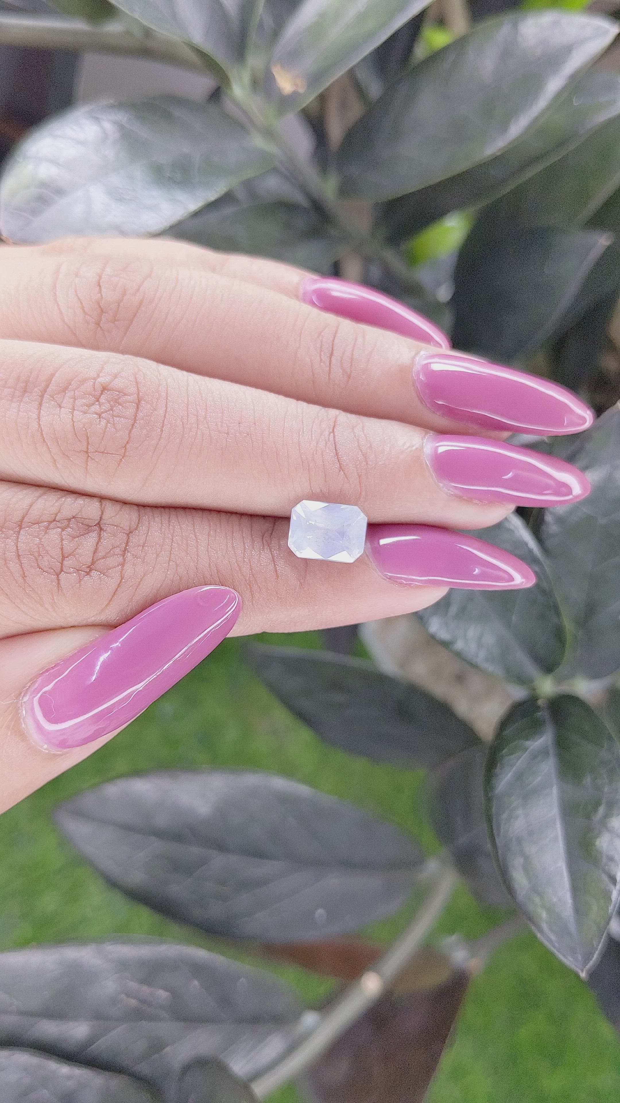 2.51 Ct. White Sapphire from Ceylon (Sri Lanka) Size Video