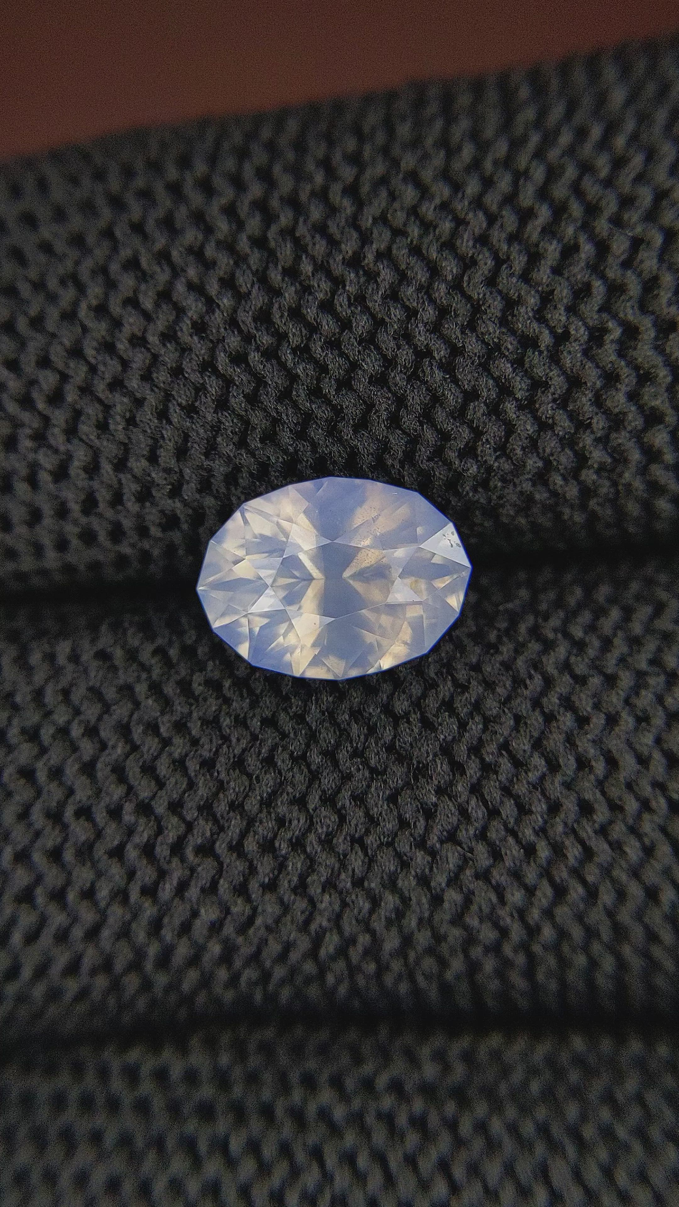 3.14 Ct. White Sapphire from Ceylon (Sri Lanka) Size Video
