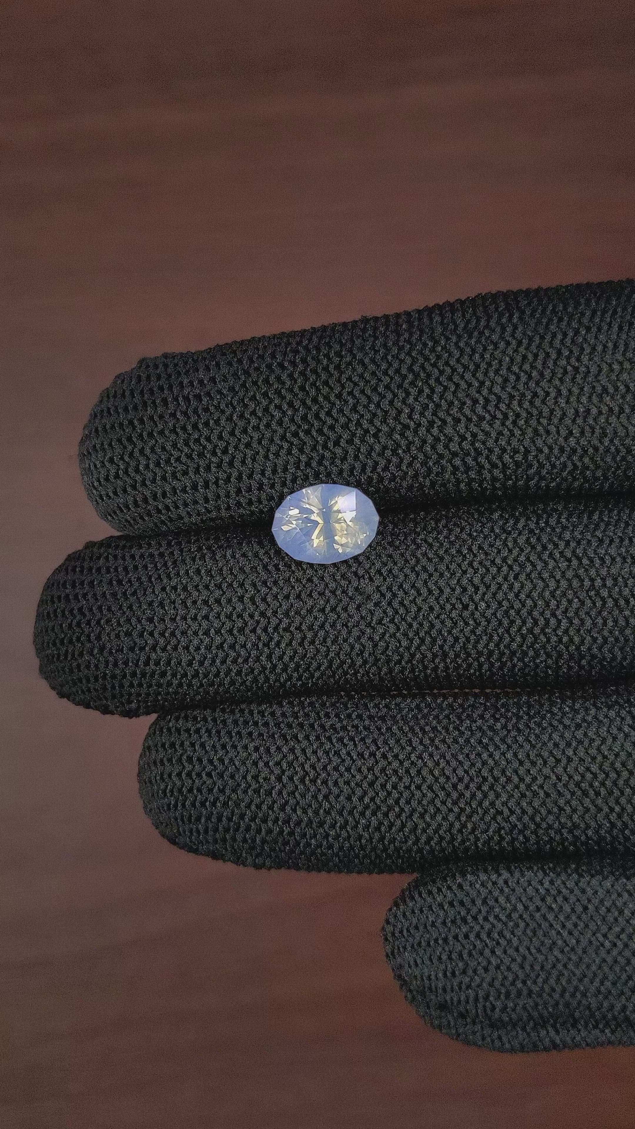 3.14 Ct. White Sapphire from Ceylon (Sri Lanka) Size Video