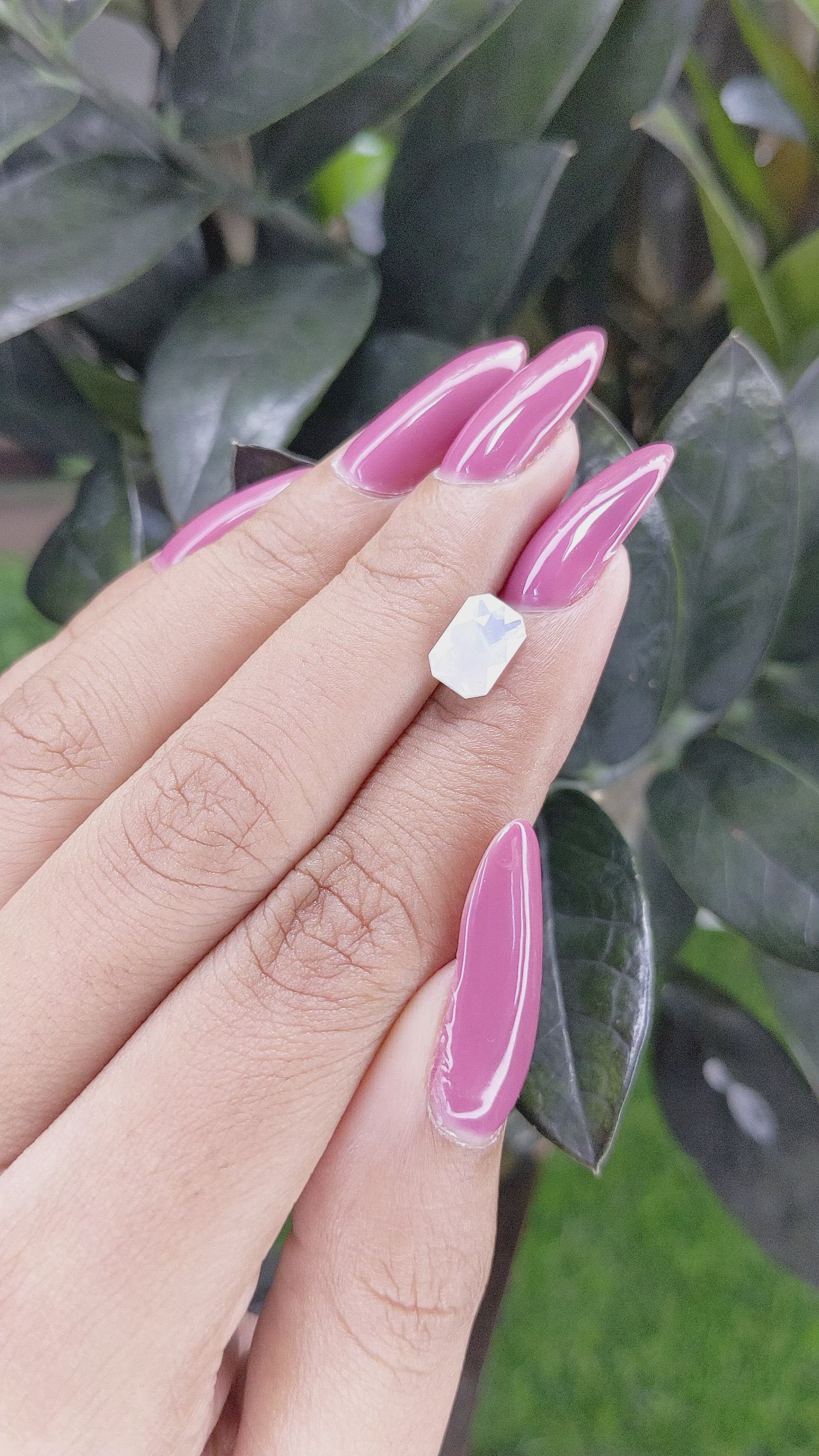 2.23 Ct. White Sapphire from Ceylon (Sri Lanka) Size Video