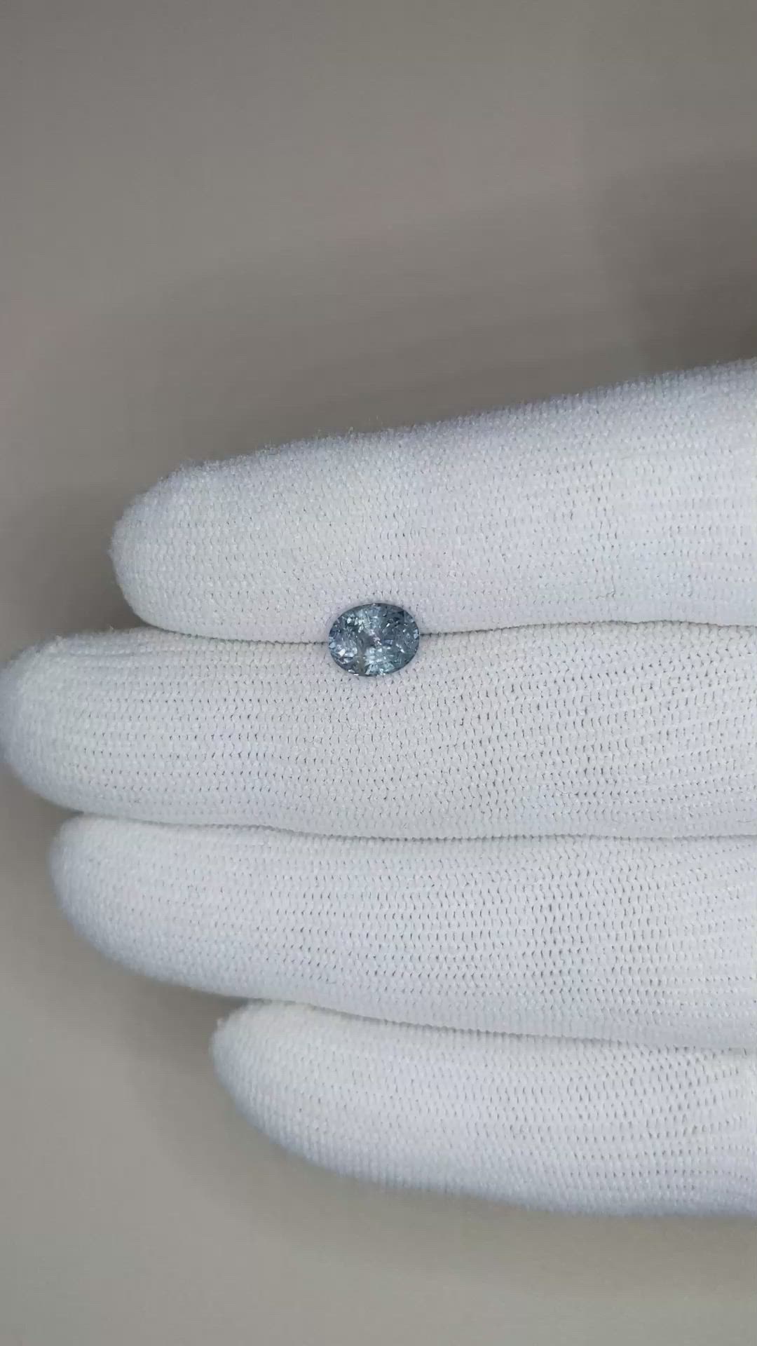 1.48 Ct. Greyish Blue Sapphire from Montana Size Video