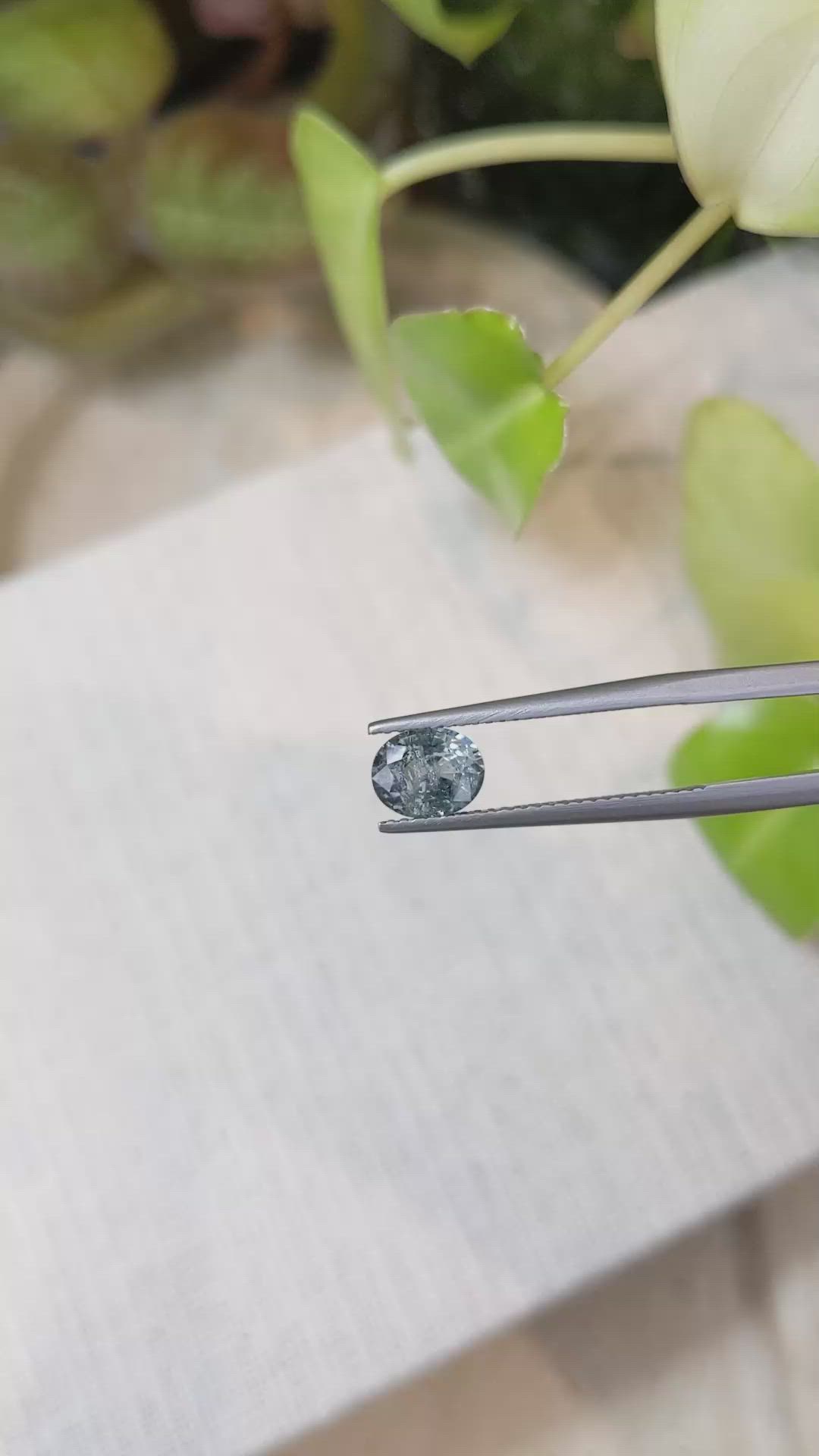 1.48 Ct. Greyish Blue Sapphire from Montana Size Video