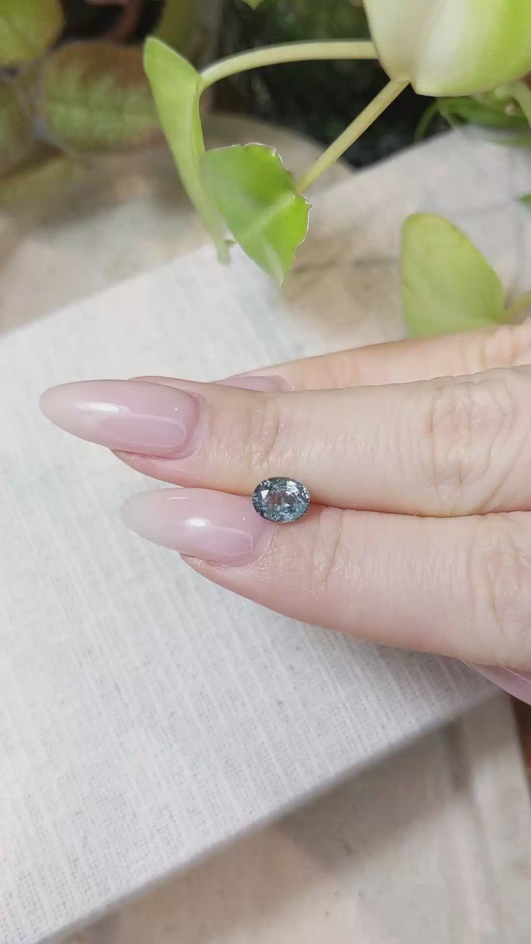 1.48 Ct. Greyish Blue Sapphire from Montana Size Video