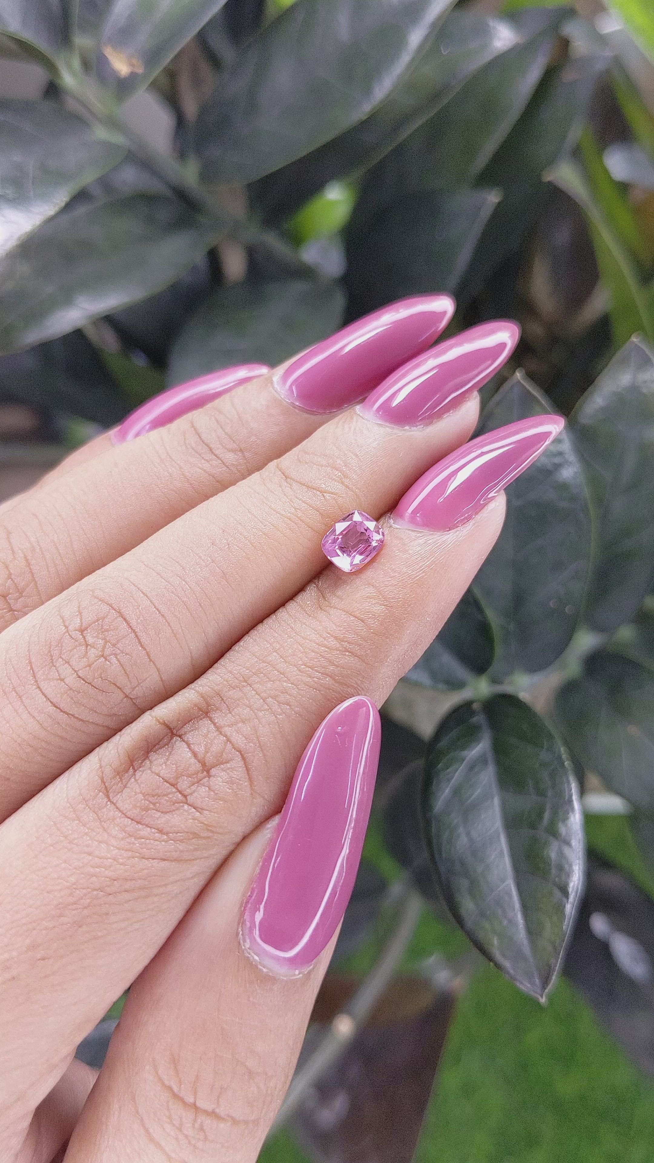 1.02 Ct. Pink Sapphire from Ceylon (Sri Lanka) Size Video