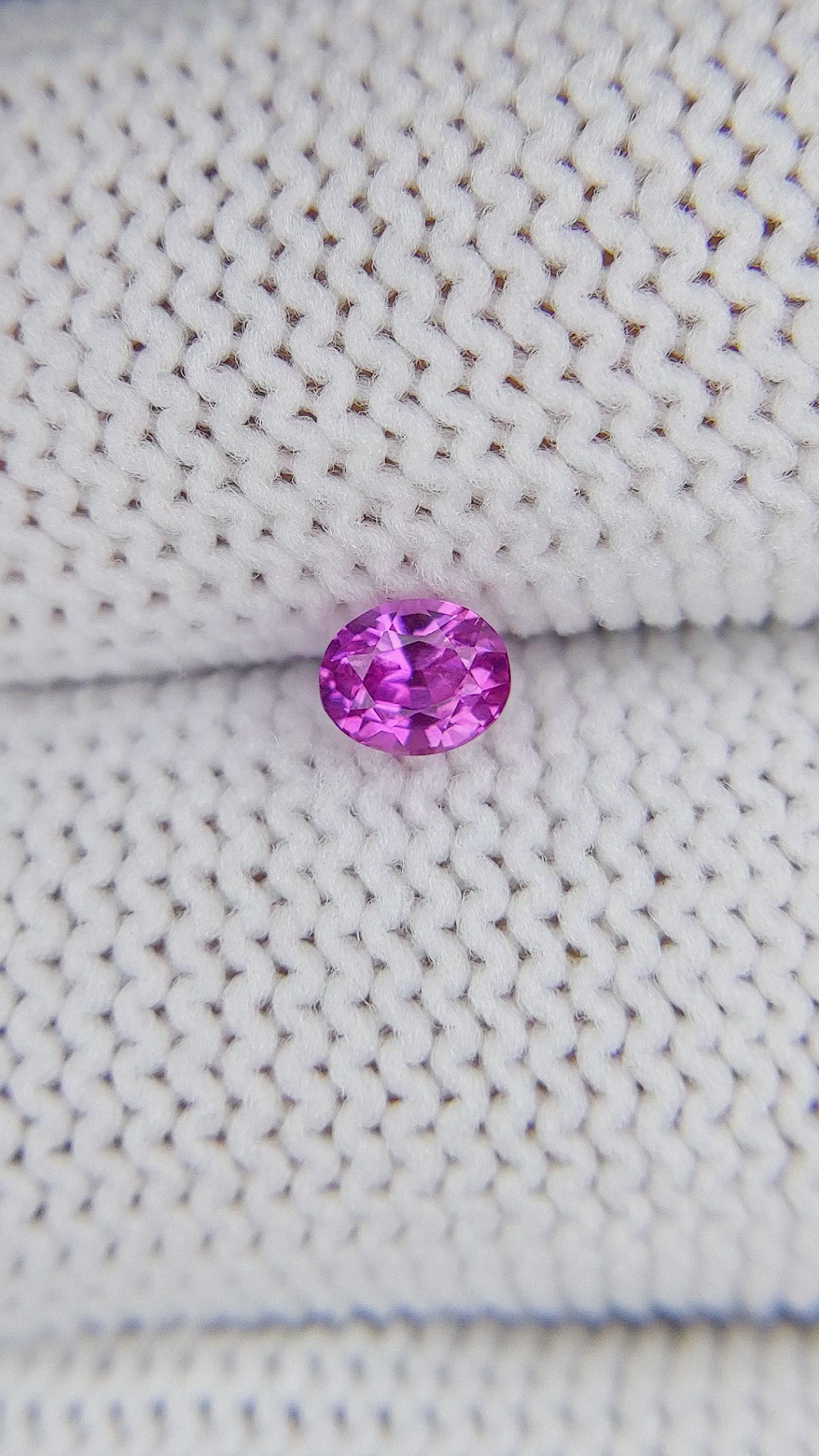 0.45 Ct. Purplish Pink Sapphire from Ceylon (Sri Lanka) Size Video