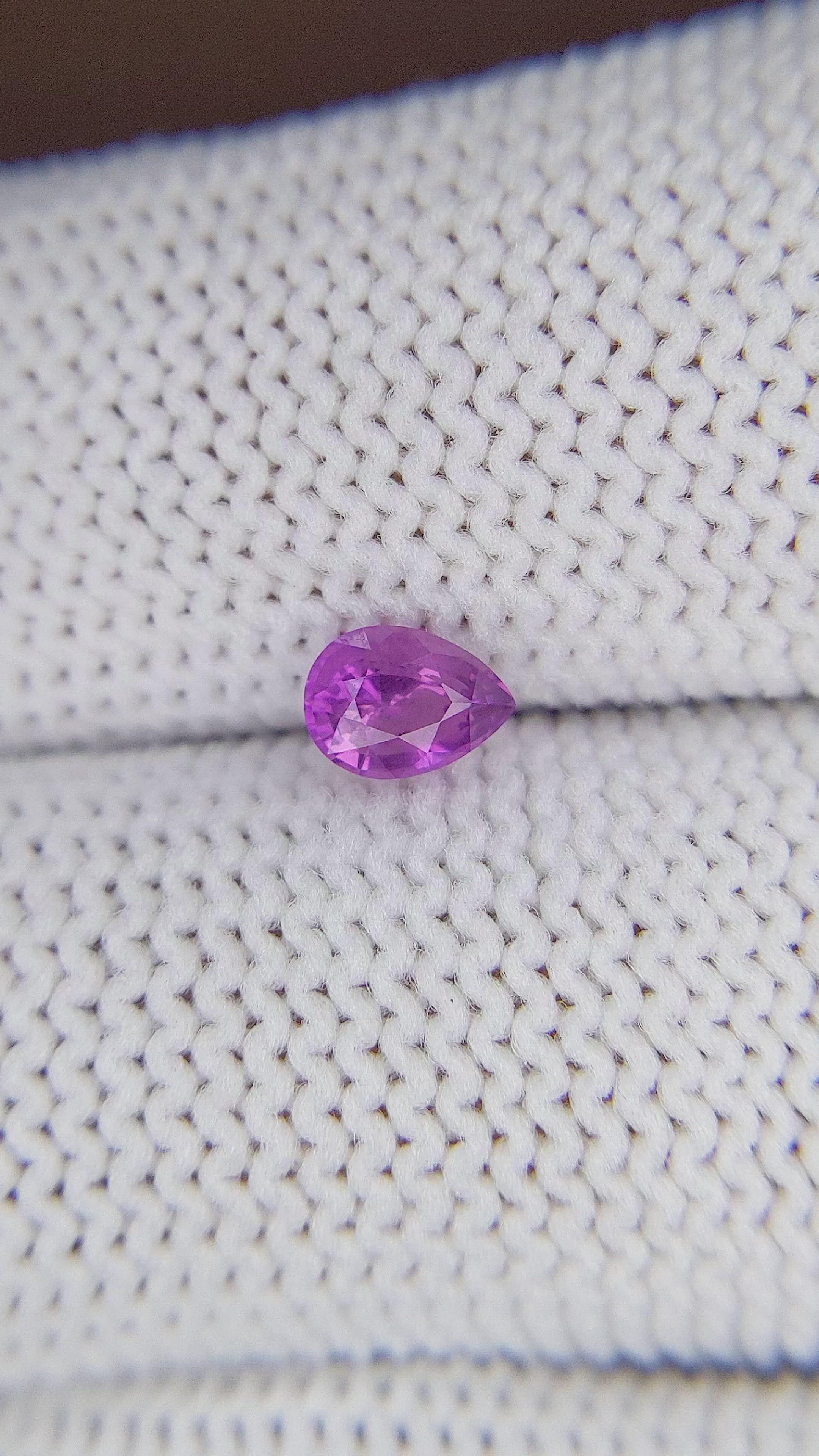 0.52 Ct. Pinkish Purple Sapphire from Ceylon (Sri Lanka) Size Video