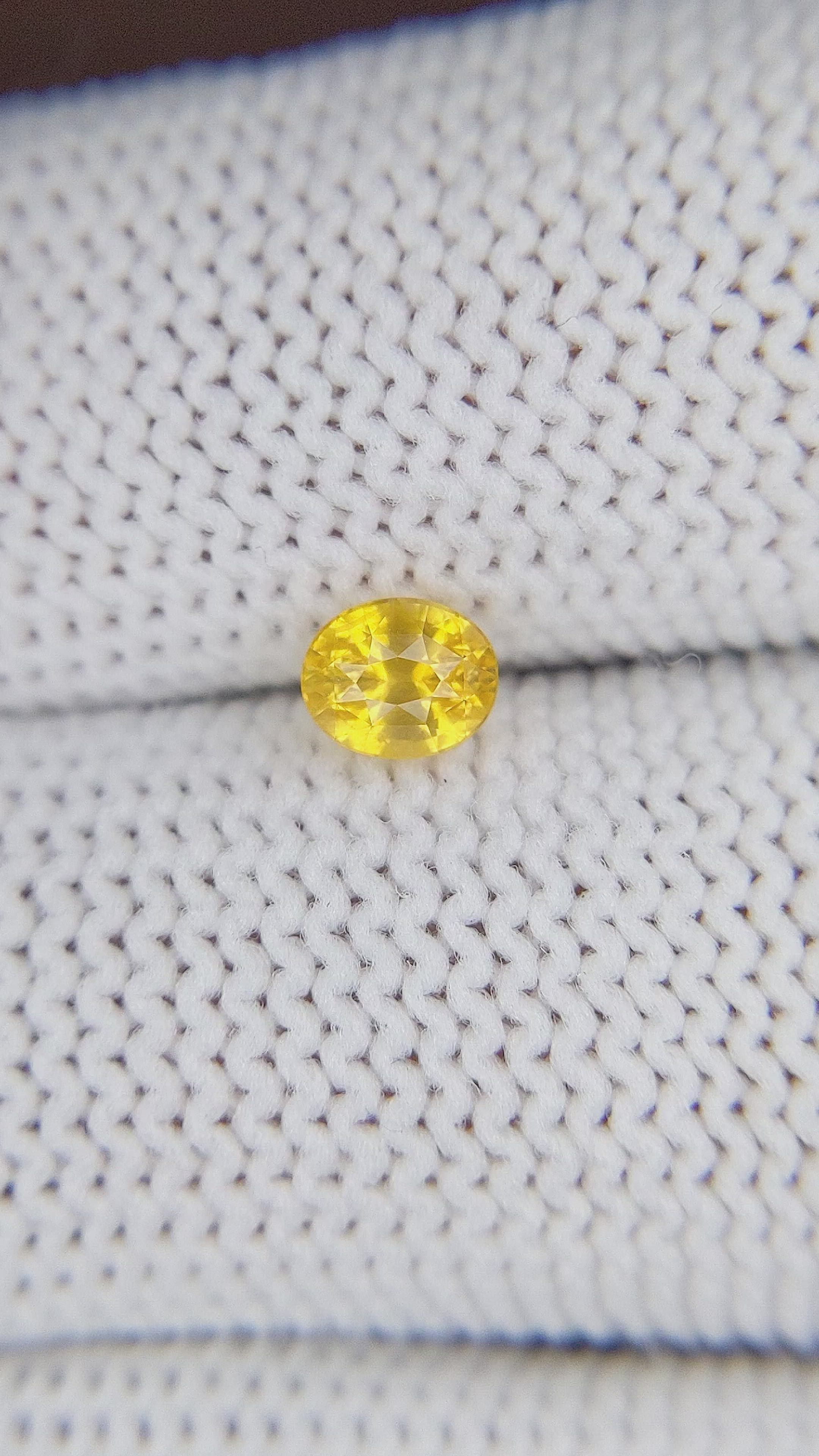 0.64 Ct. Yellow Sapphire from Ceylon (Sri Lanka) Size Video