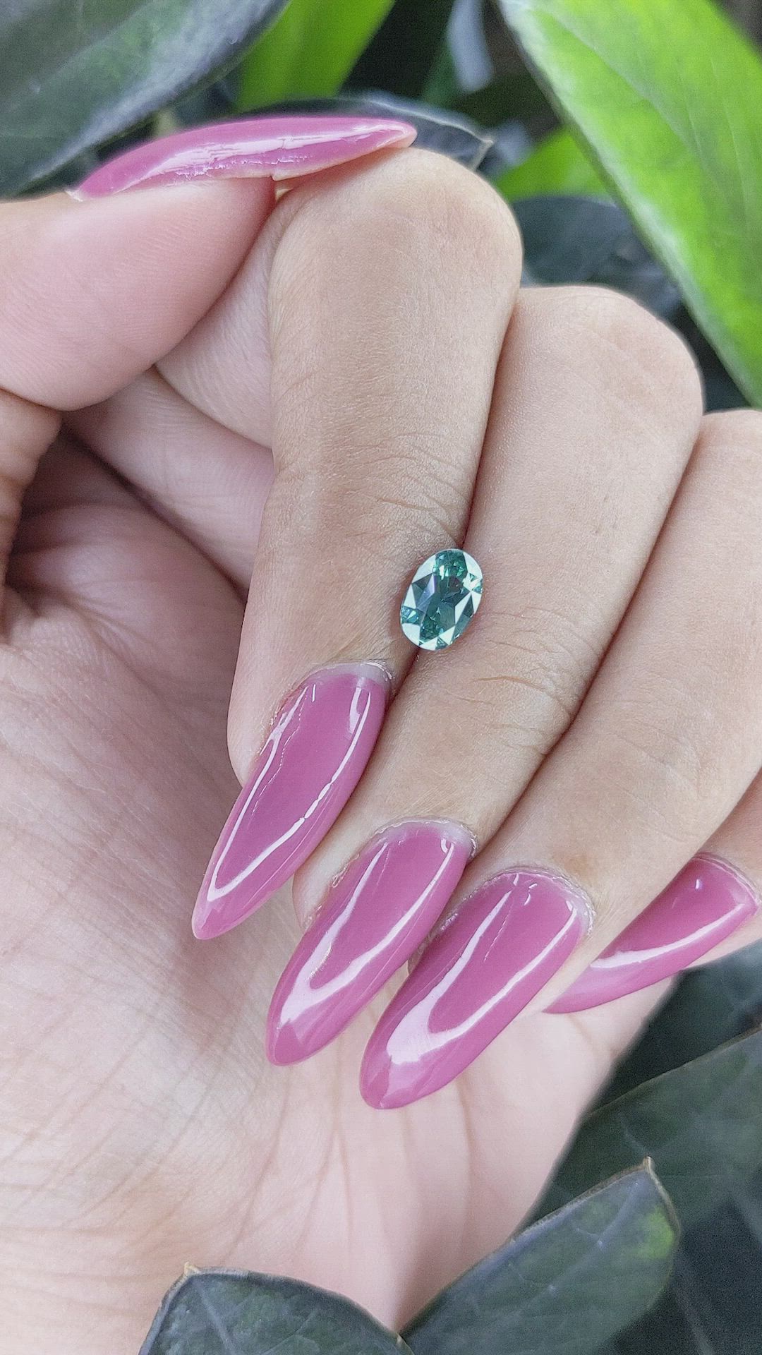 1.03 Ct. Bluish Green Sapphire from Madagascar Size Video