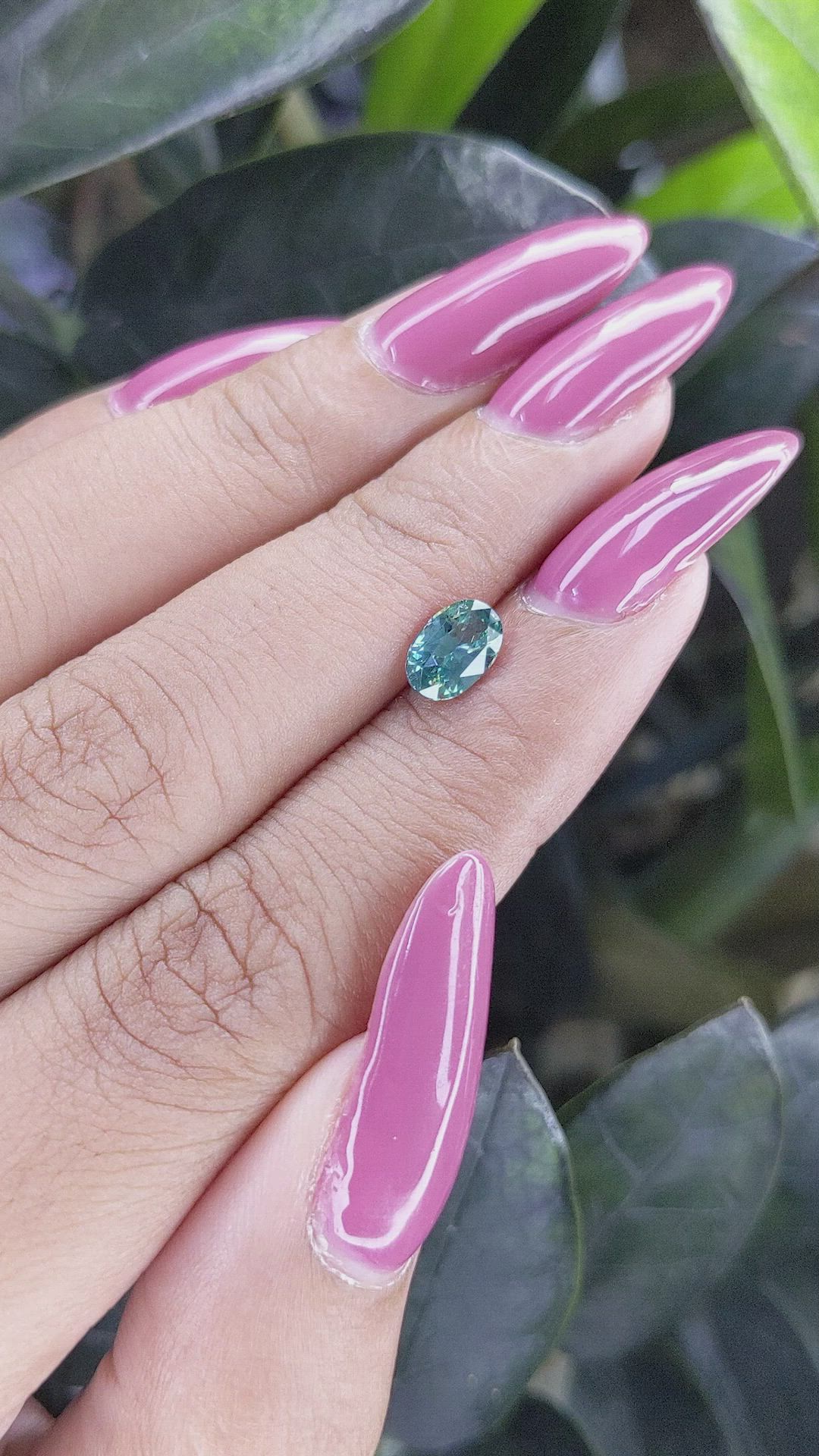 1.03 Ct. Bluish Green Sapphire from Madagascar Size Video