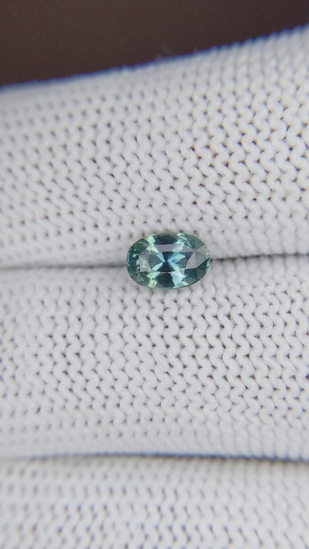 1.03 Ct. Bluish Green Sapphire from Madagascar Size Video