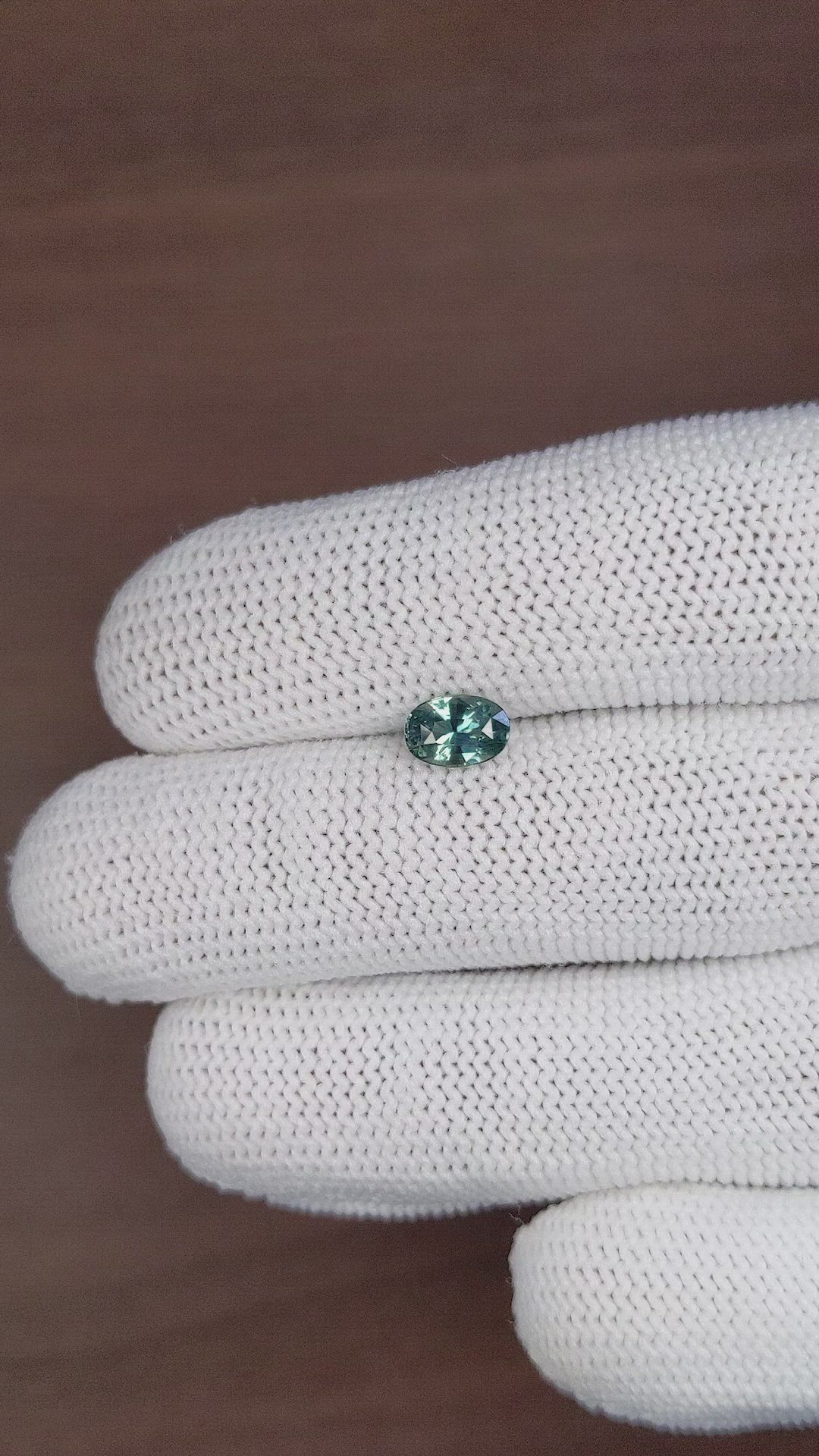 1.03 Ct. Bluish Green Sapphire from Madagascar Size Video