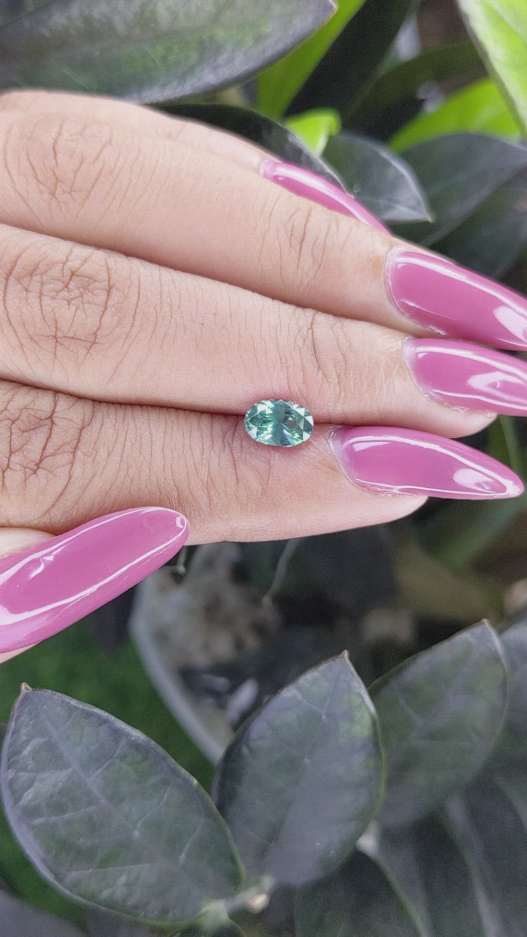 1.03 Ct. Bluish Green Sapphire from Madagascar Size Video