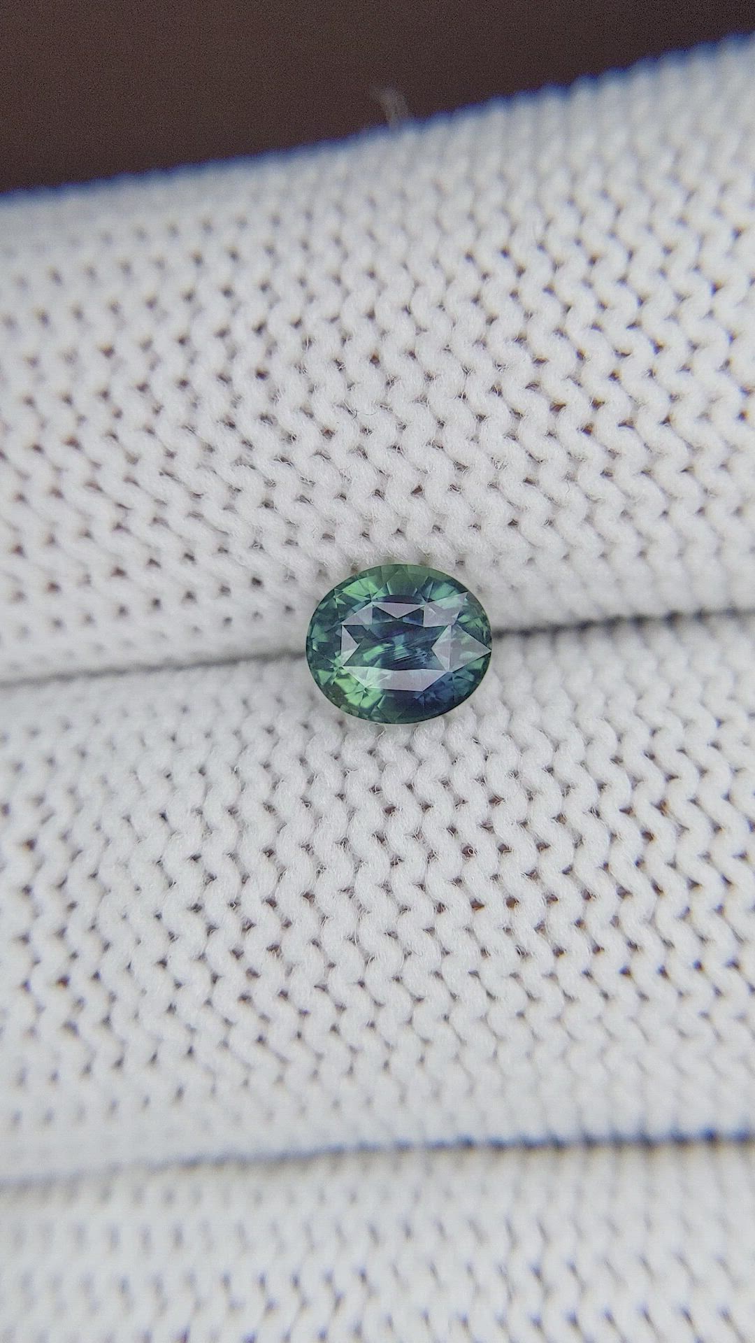 1.06 Ct. Bluish Green Sapphire from Madagascar Size Video