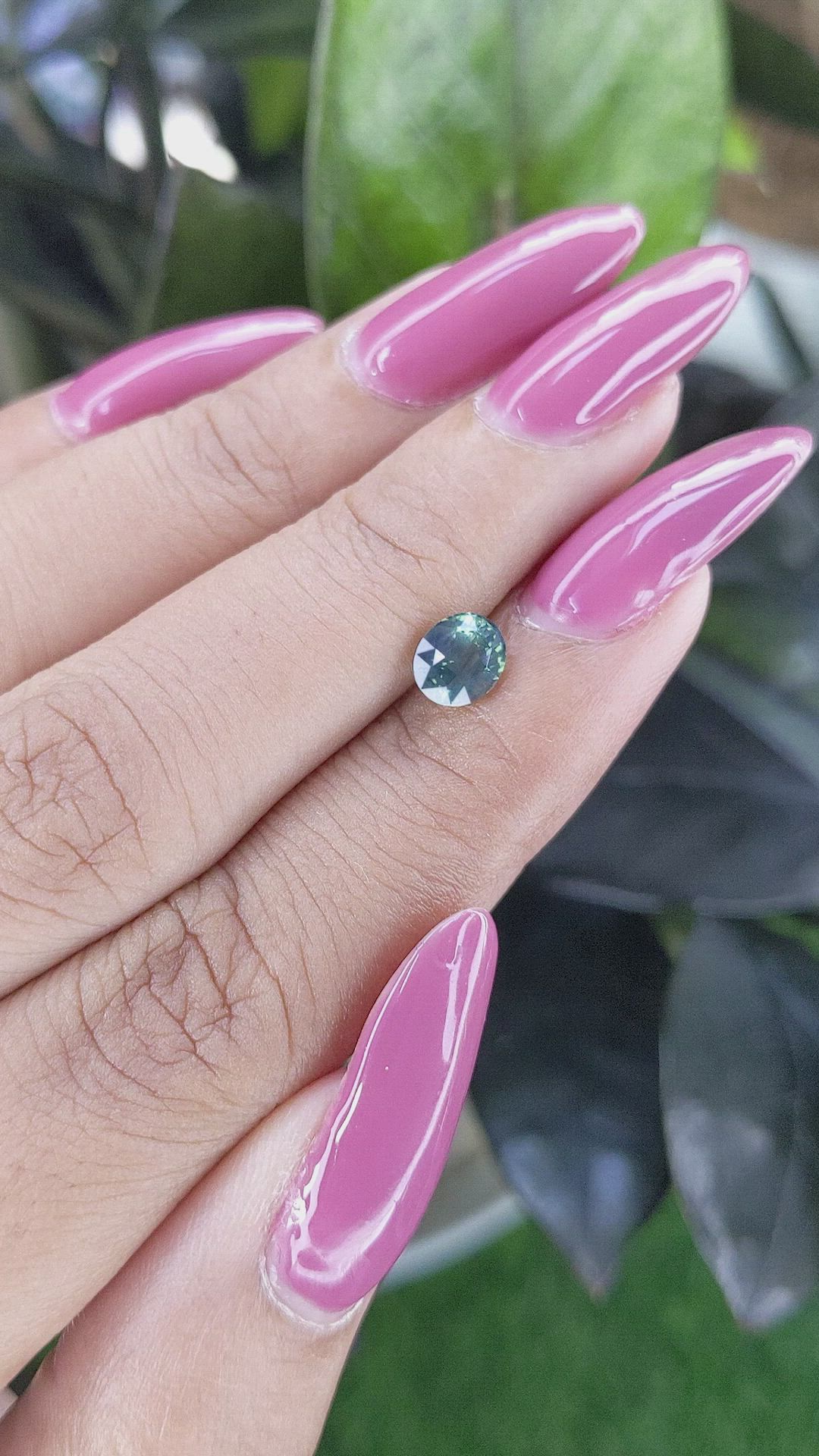 1.06 Ct. Bluish Green Sapphire from Madagascar Size Video