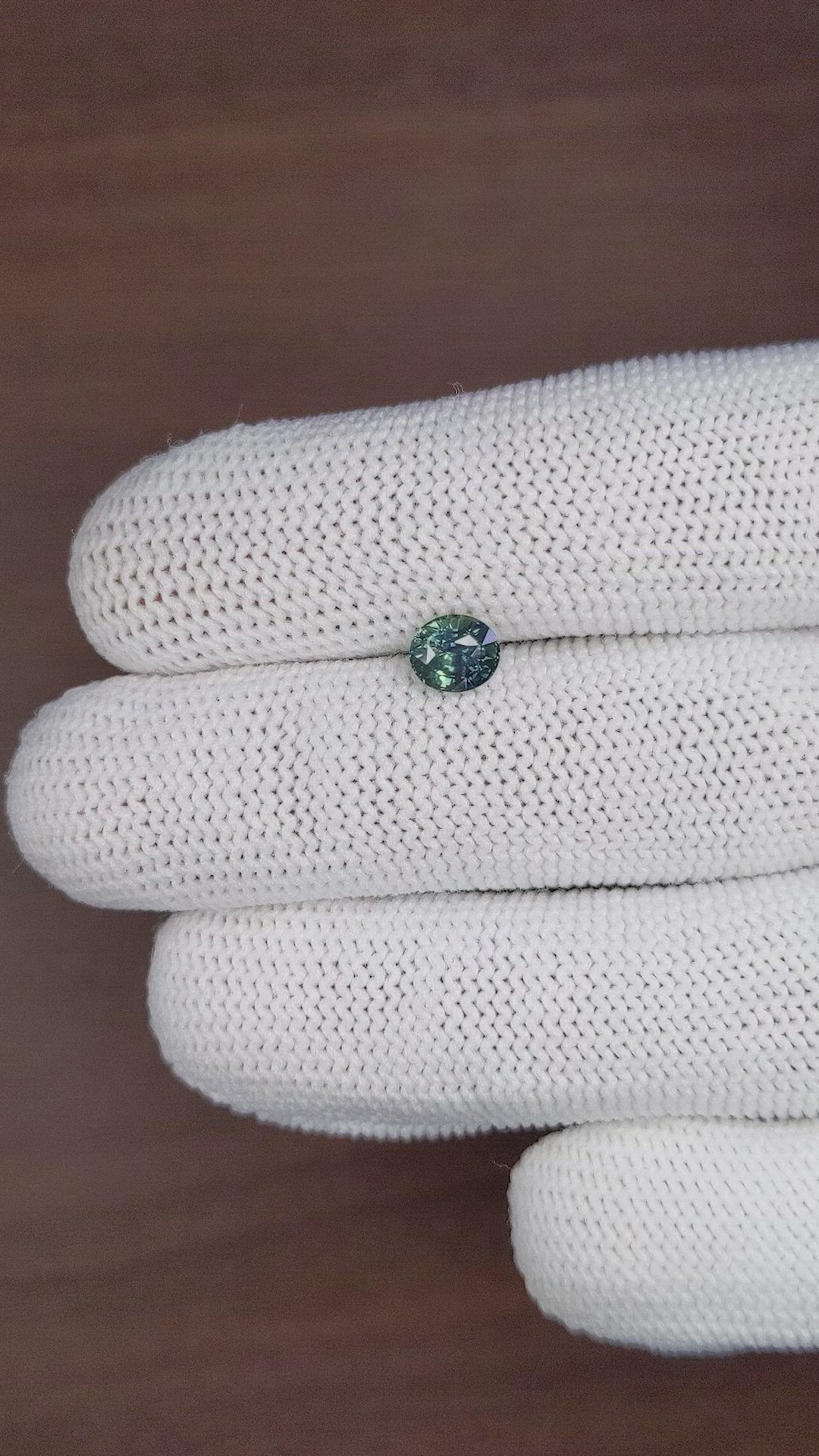 1.06 Ct. Bluish Green Sapphire from Madagascar Size Video