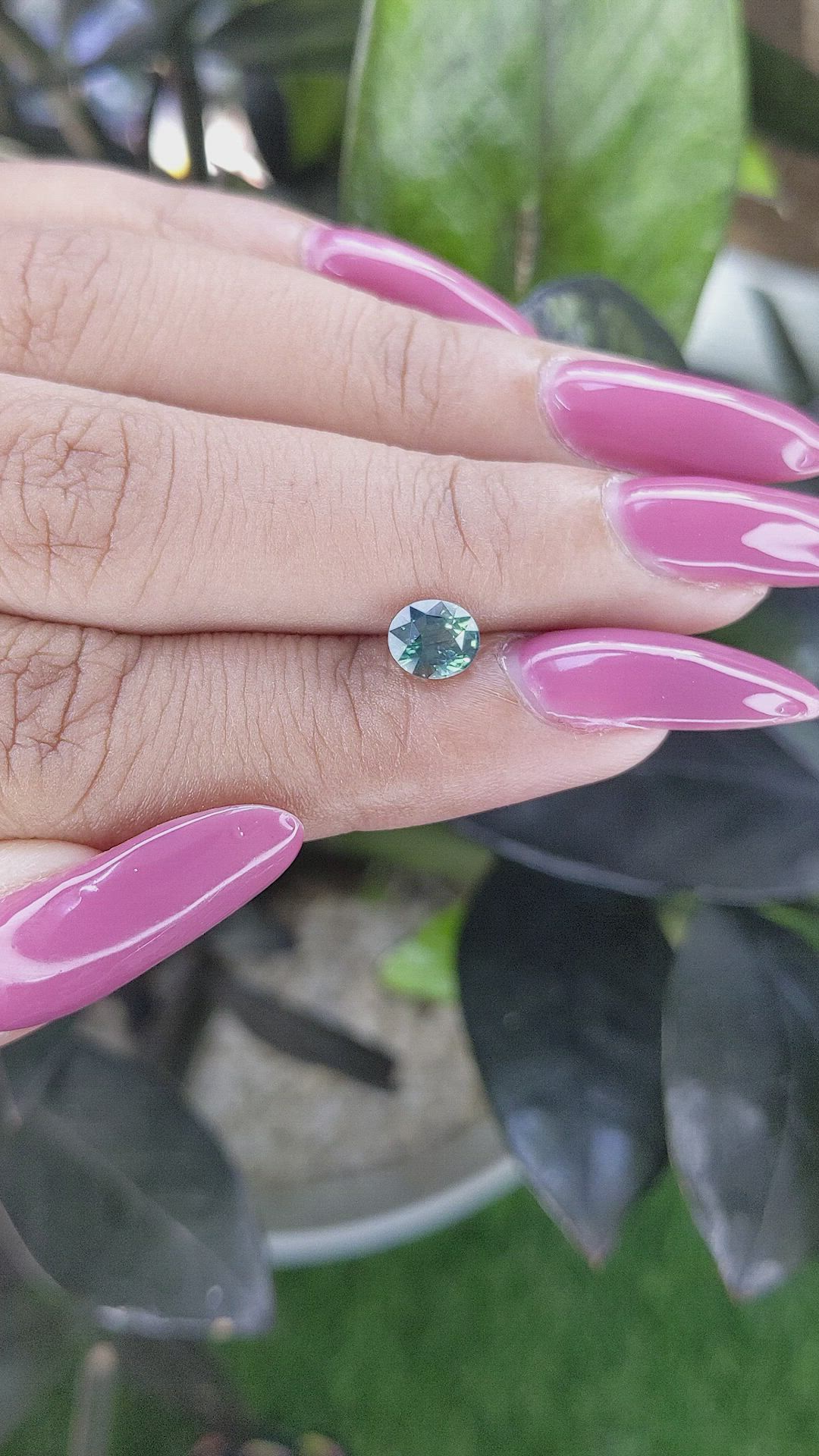 1.06 Ct. Bluish Green Sapphire from Madagascar Size Video