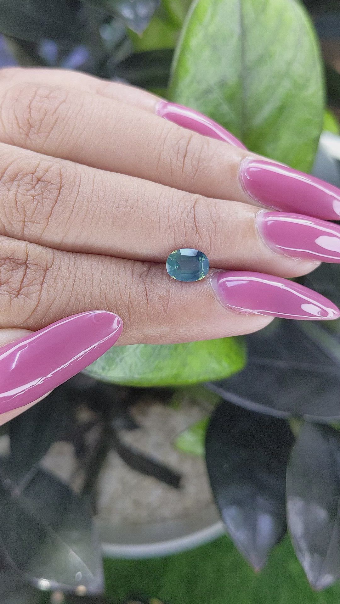 1.05 Ct. Bluish Green Sapphire from Madagascar Size Video