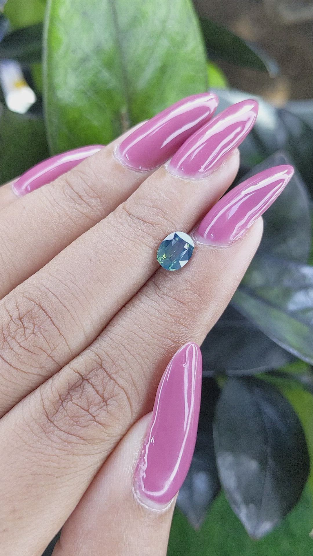 1.05 Ct. Bluish Green Sapphire from Madagascar Size Video