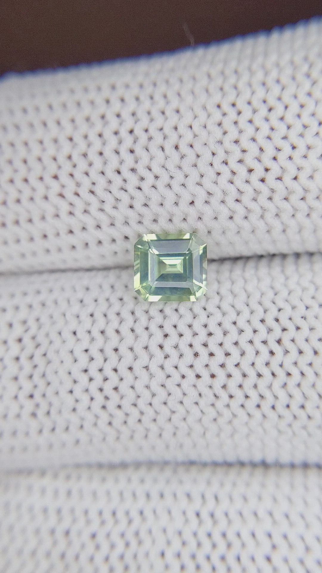 1.07 Ct. Bluish Green Sapphire from Madagascar Size Video