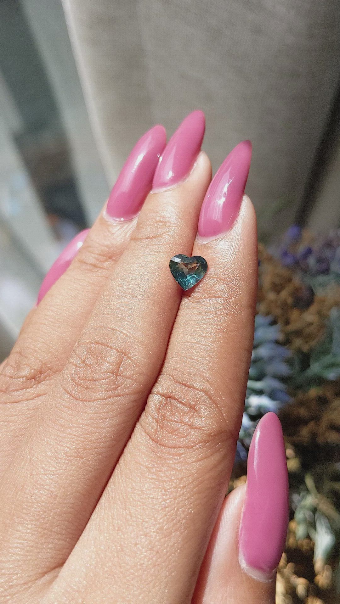 1.07 Ct. Bluish Green Sapphire from Madagascar Size Video