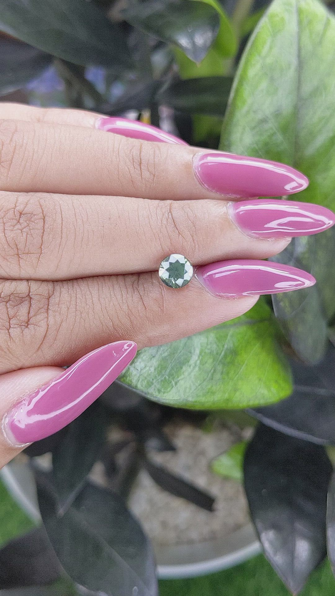 0.99 Ct. Bluish Green Sapphire from Madagascar Size Video