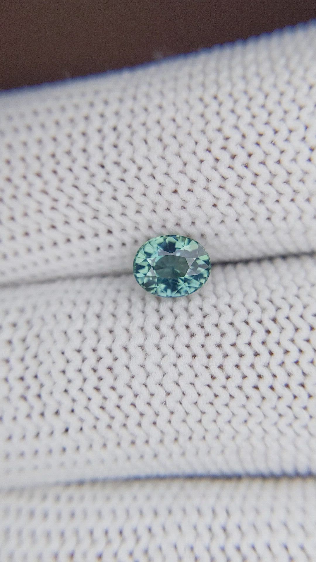 0.99 Ct. Greenish Blue Sapphire from Madagascar Size Video