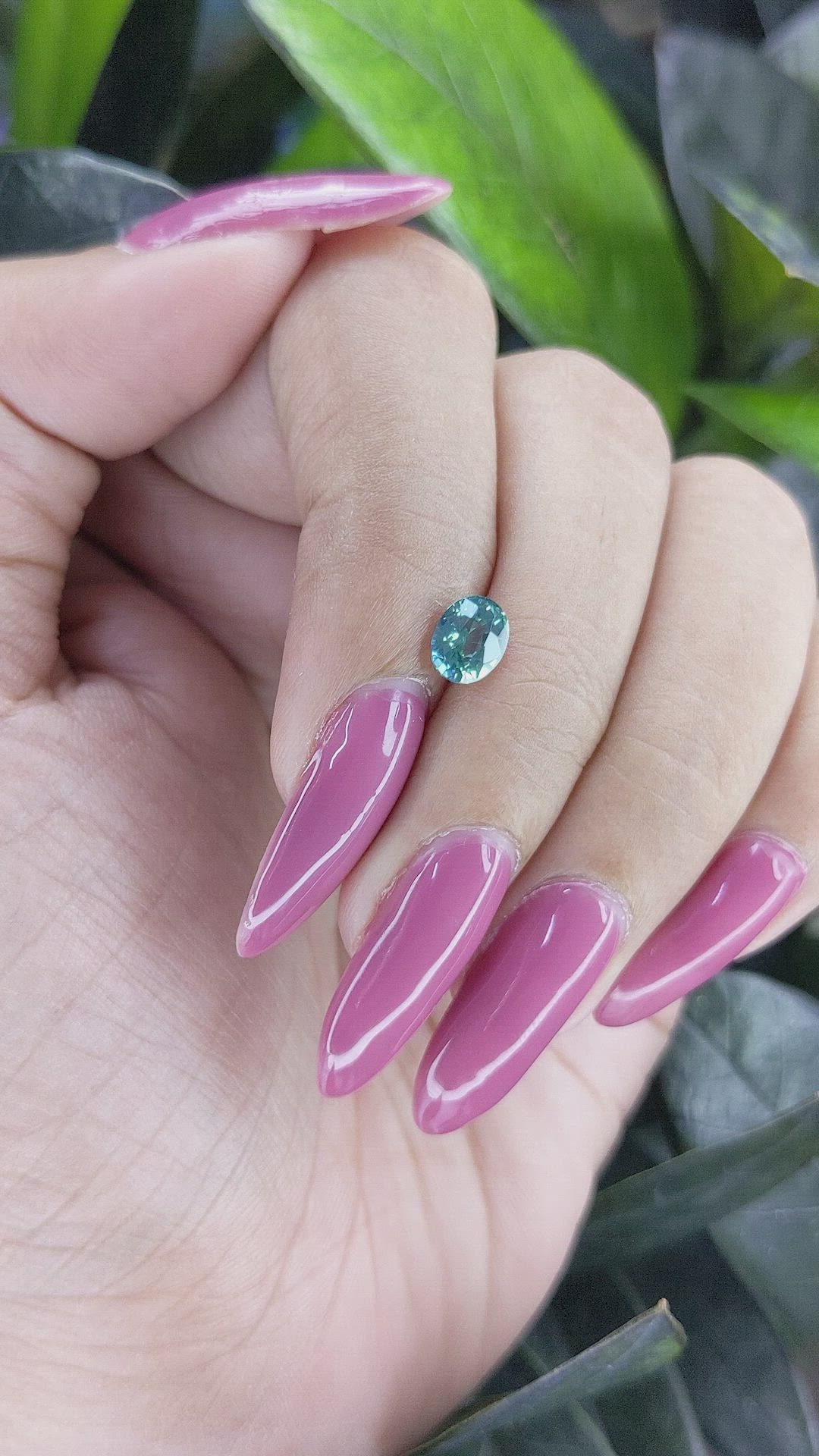 0.99 Ct. Greenish Blue Sapphire from Madagascar Size Video