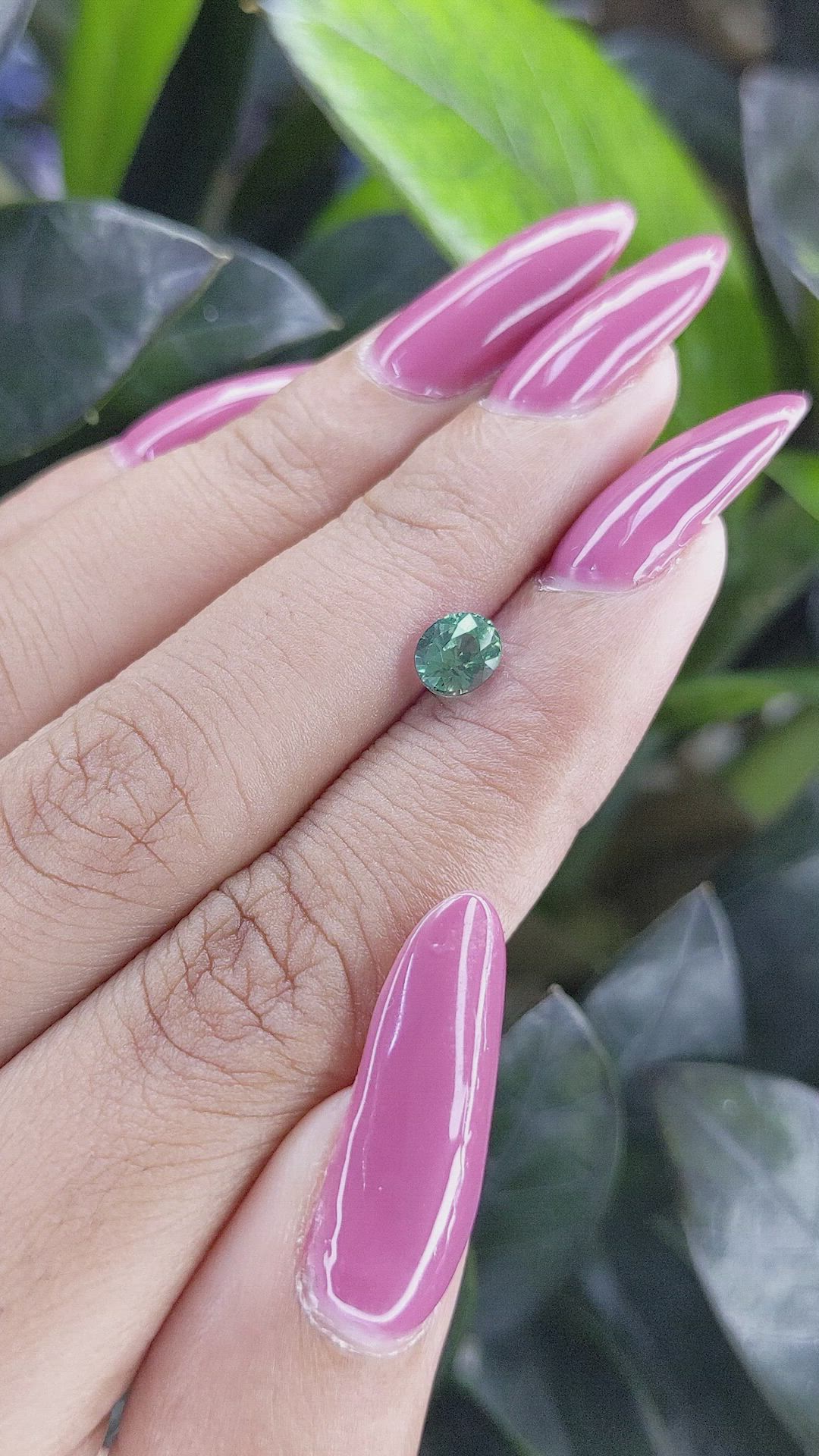 0.96 Ct. Bluish Green Sapphire from Madagascar Size Video