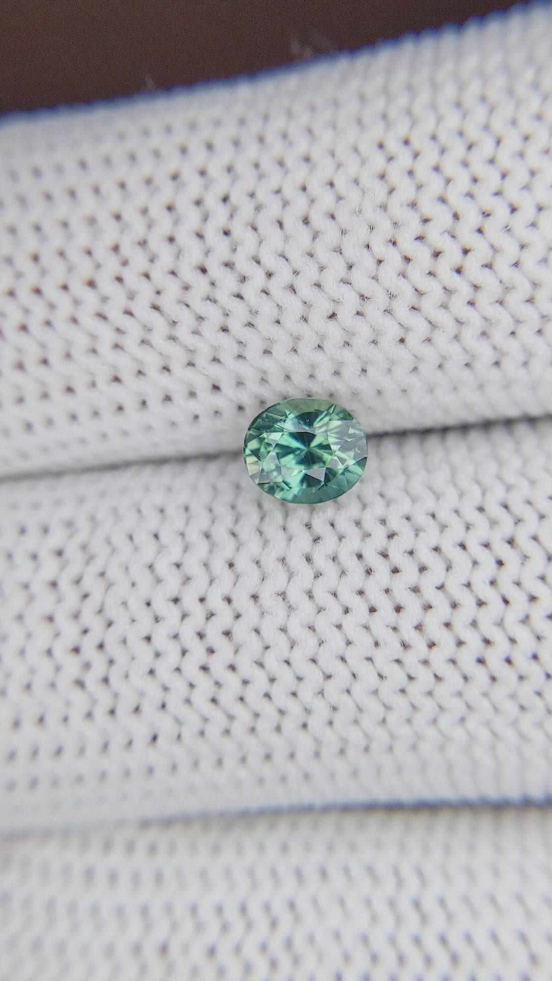 0.96 Ct. Bluish Green Sapphire from Madagascar Size Video